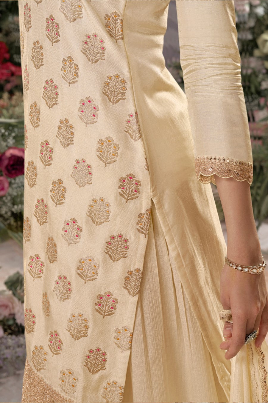 Off White Readymade Dola Silk Sharara Suit-SS965_5_SareeButa.com