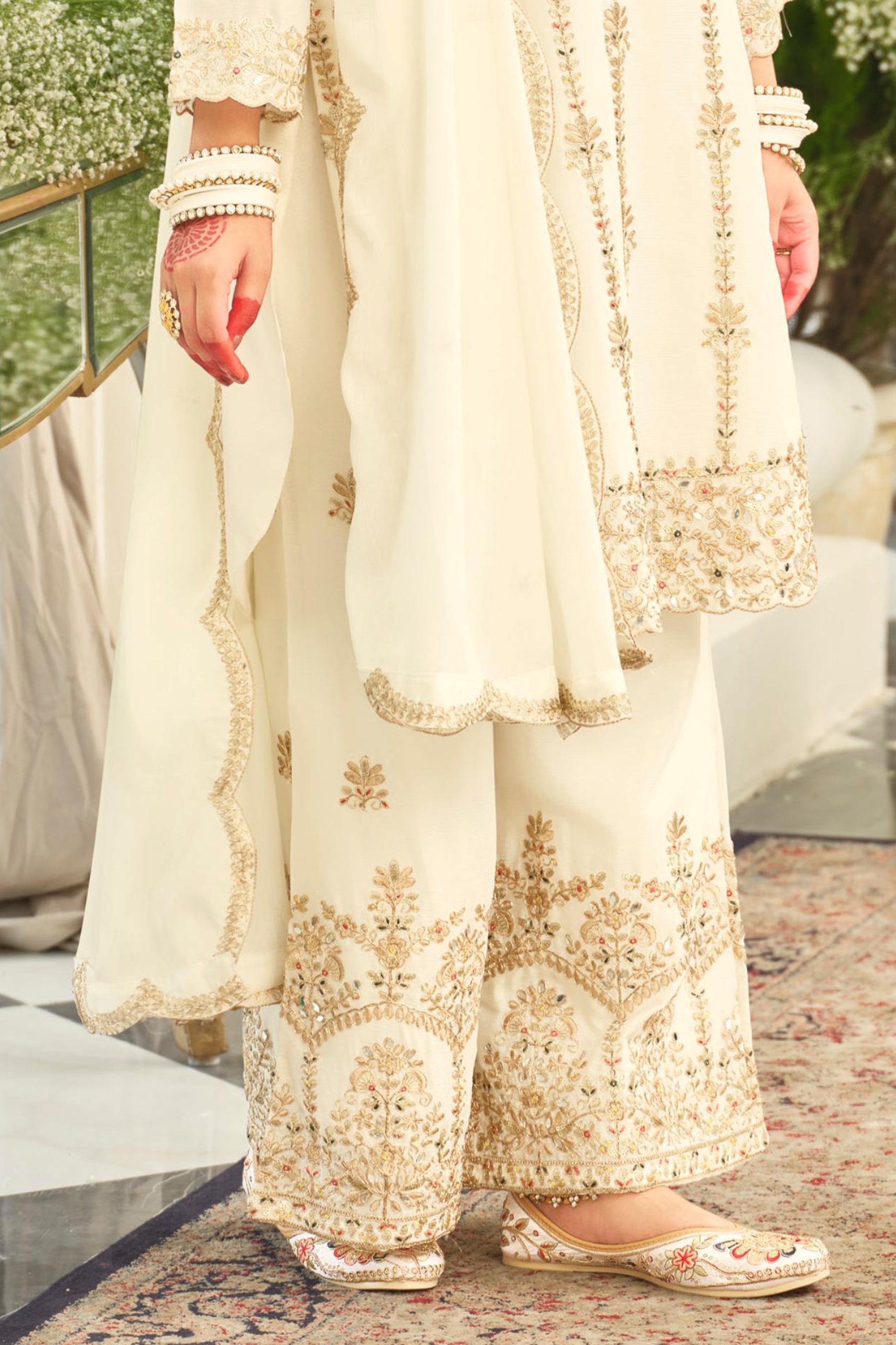 Off White Readymade Embroidered Chinon Suit-SAR11999_5_SareeButa.com