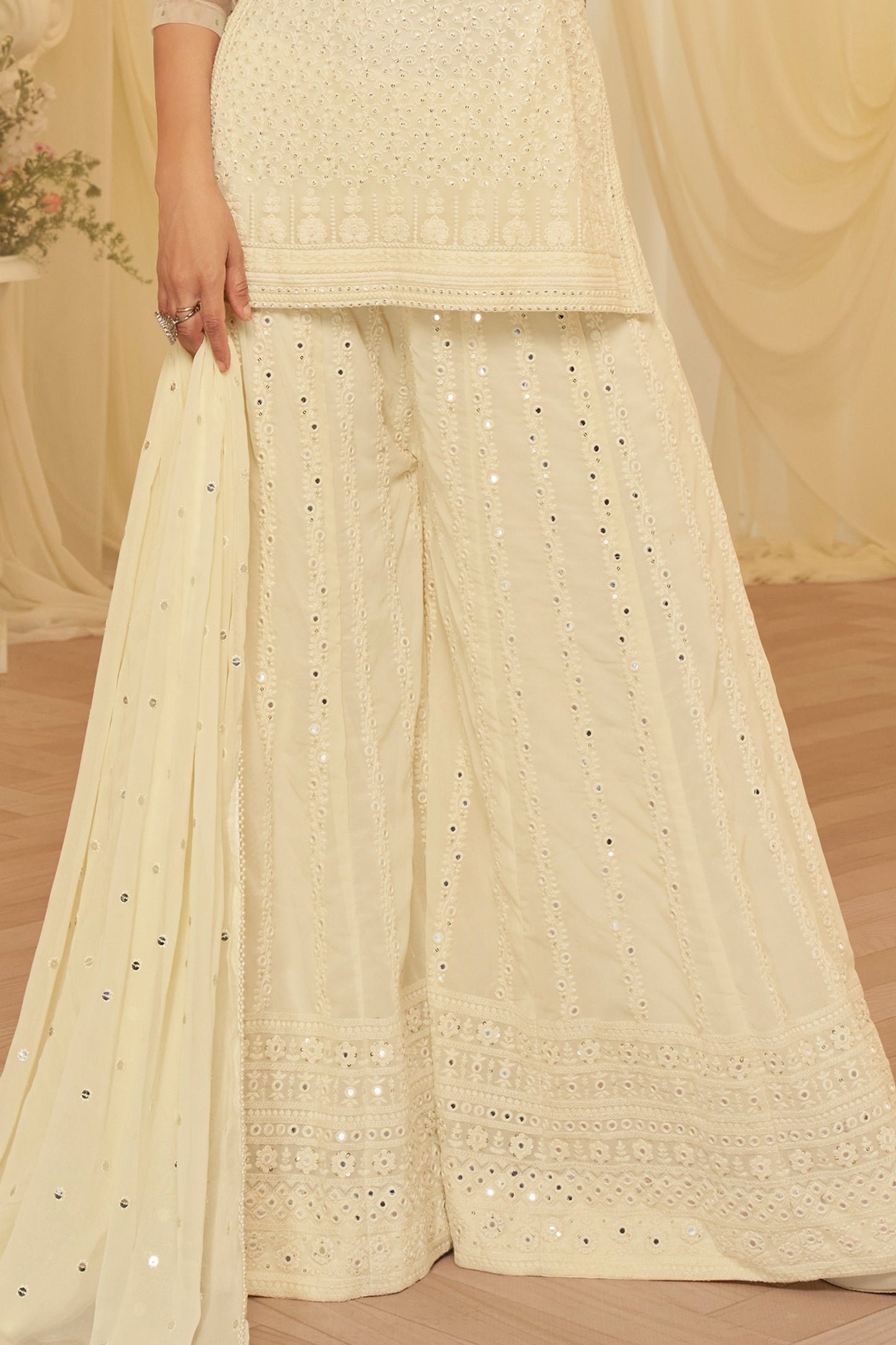 Off White Readymade Embroidered Georgette Sharara Suit-SAR11720_5_SareeButa.com