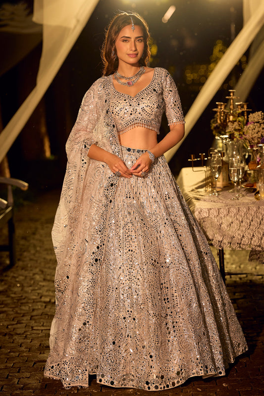 Off White Readymade Embroidered Net Lehenga-SAR11246_1_SareeButa.com