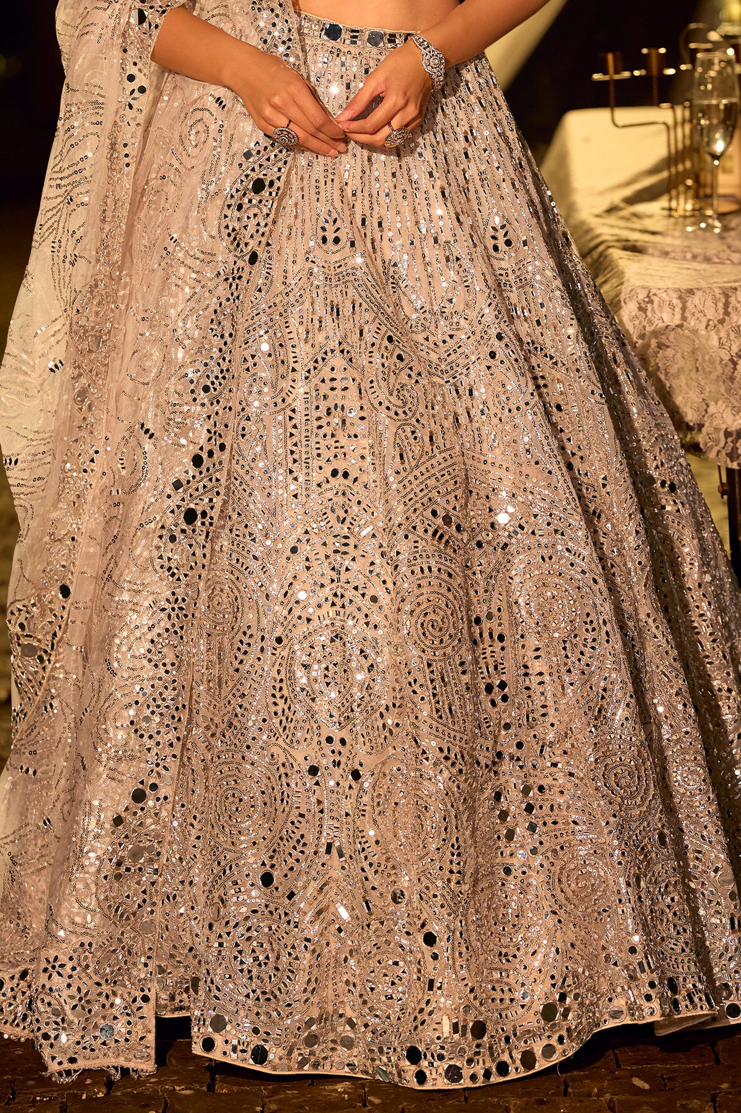 Off White Readymade Embroidered Net Lehenga-SAR11246_5_SareeButa.com