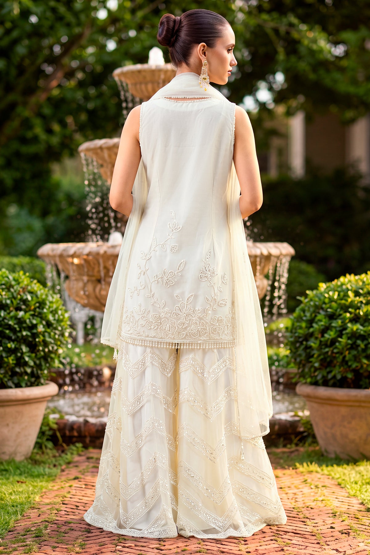 Off White Readymade Embroidered Net Sharara Suit-SAR13575_4_SareeButa.com