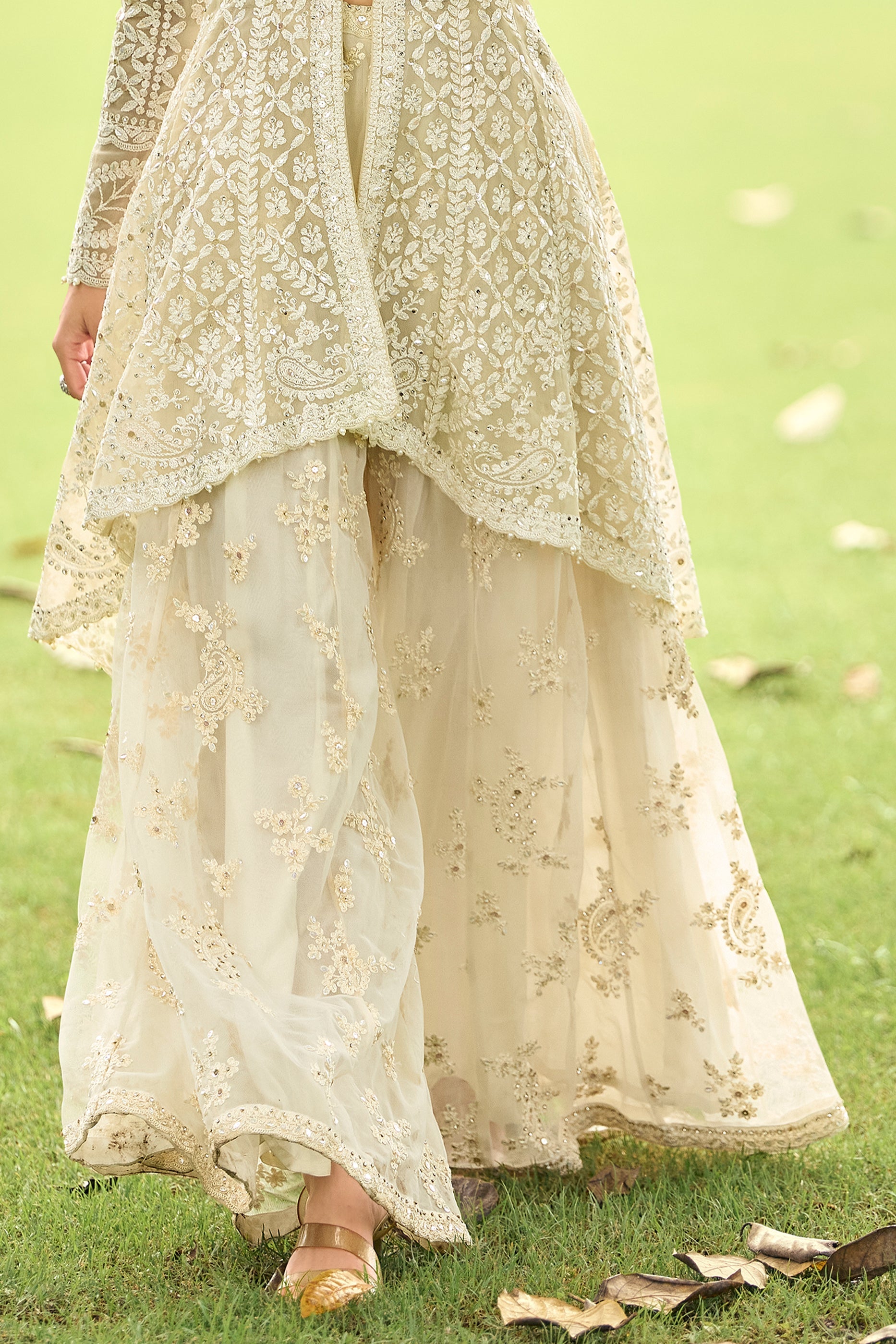 Off White Readymade Embroidered Net Suit-SAR11662_5_SareeButa.com