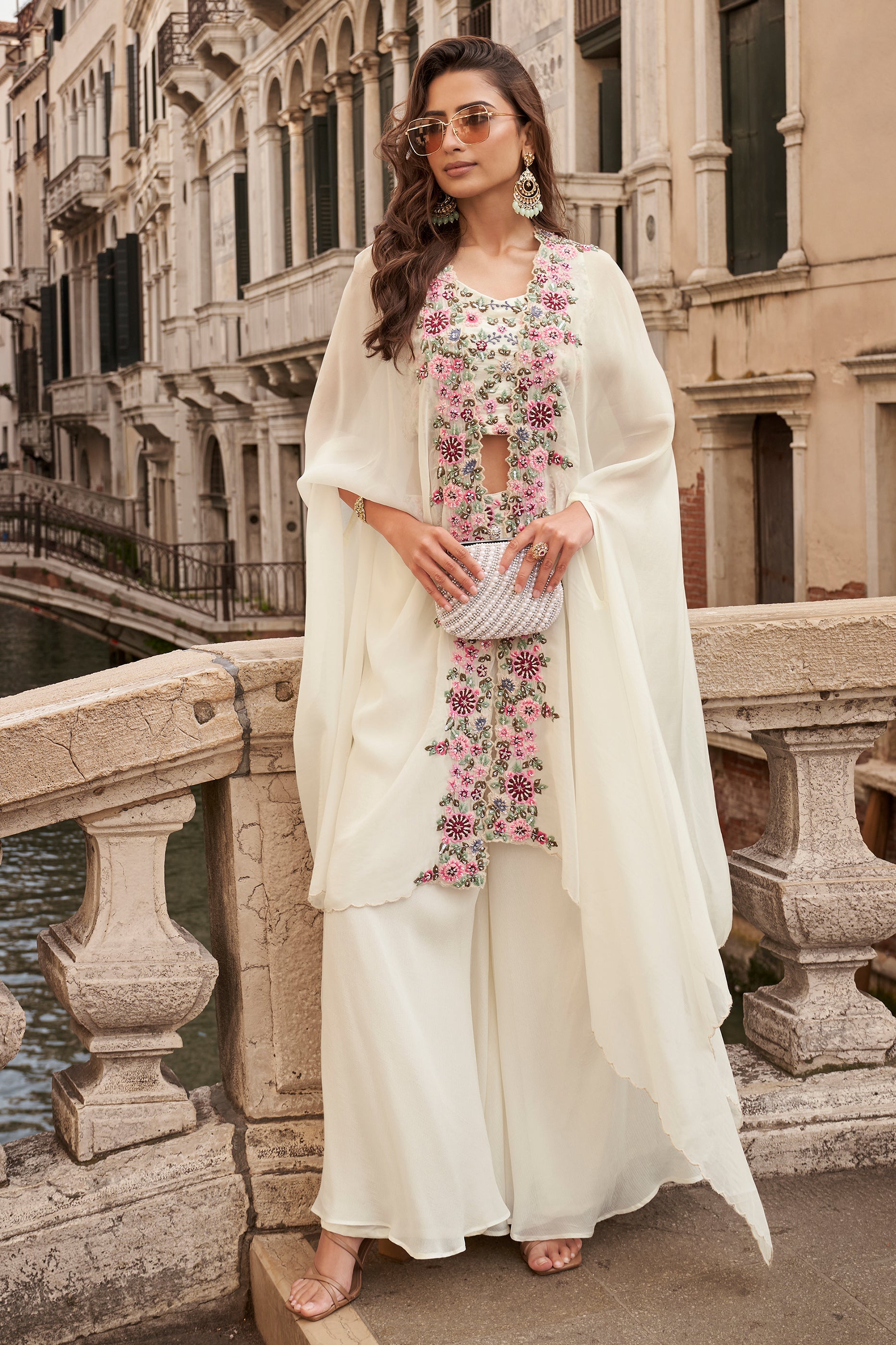 Off White Readymade Embroidered Palazzo Set-SAR10665_1_SareeButa.com
