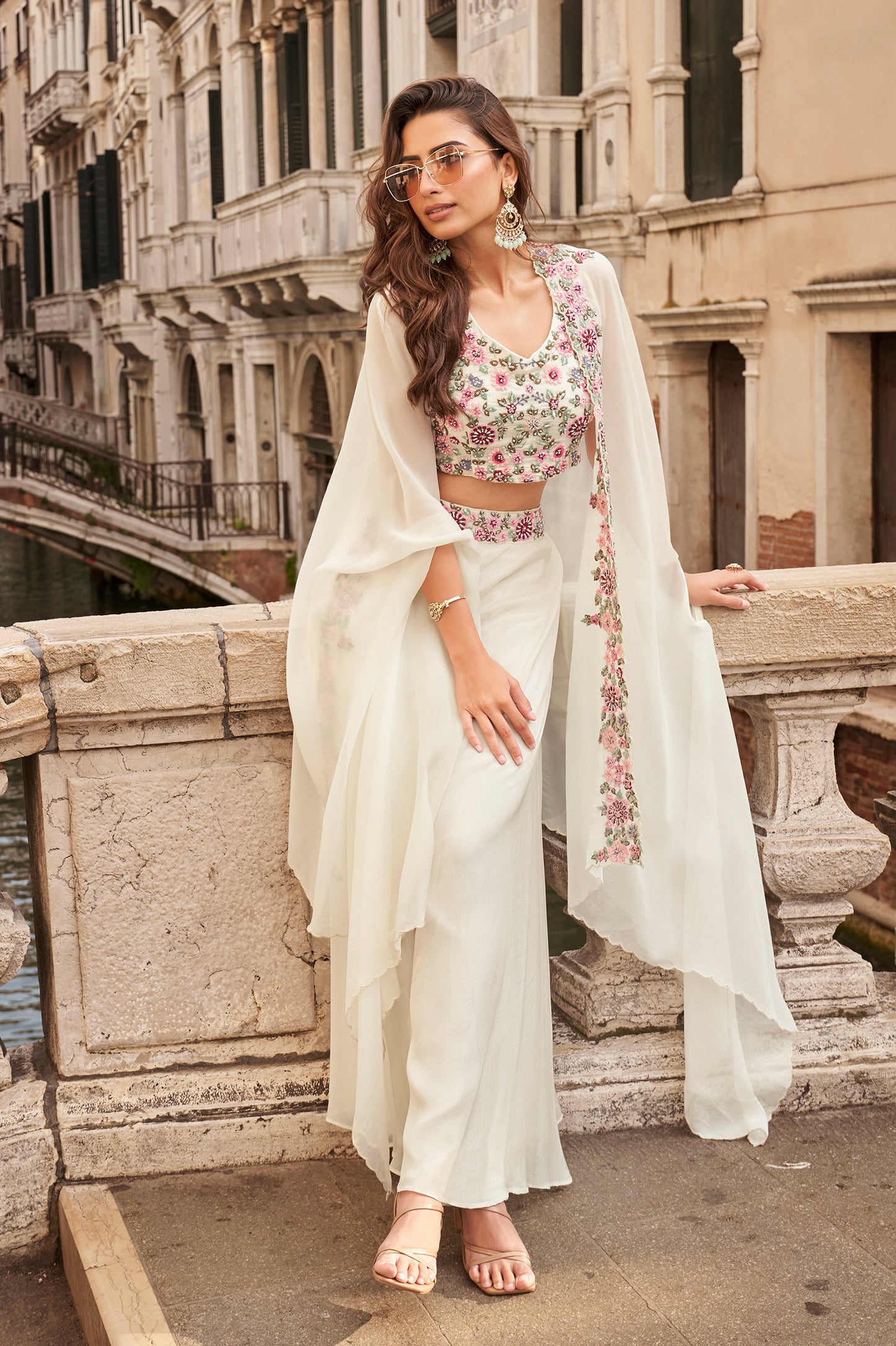 Off White Readymade Embroidered Palazzo Set-SAR10665_3_SareeButa.com