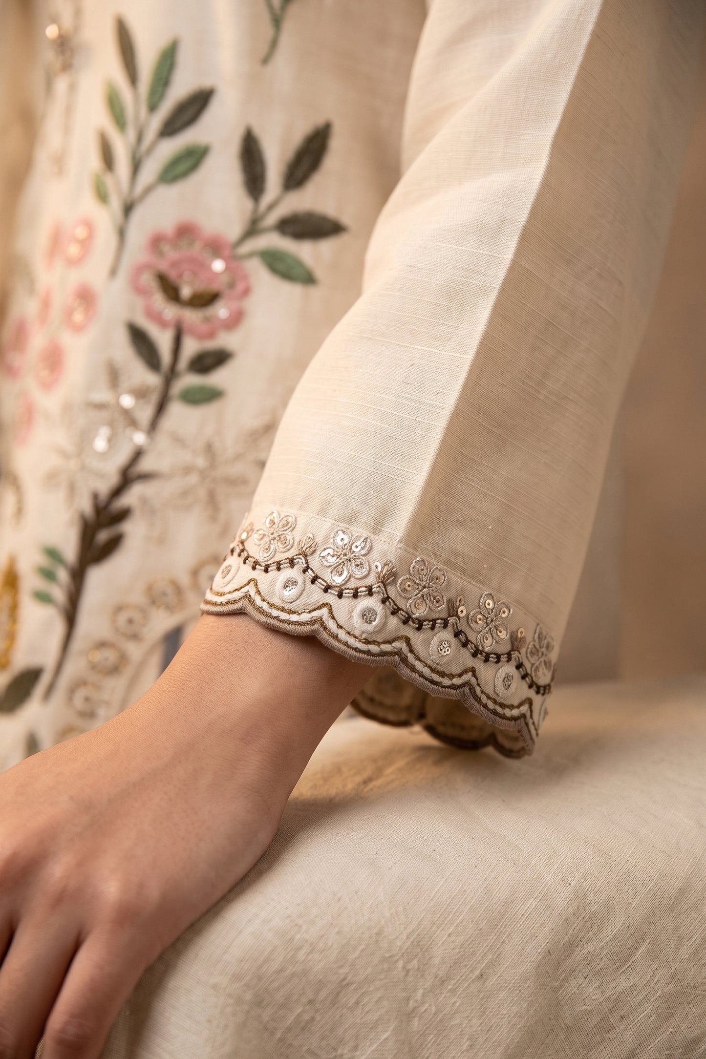 Off White Readymade Embroidered Palazzo Suit-SAR13137_3_SareeButa.com