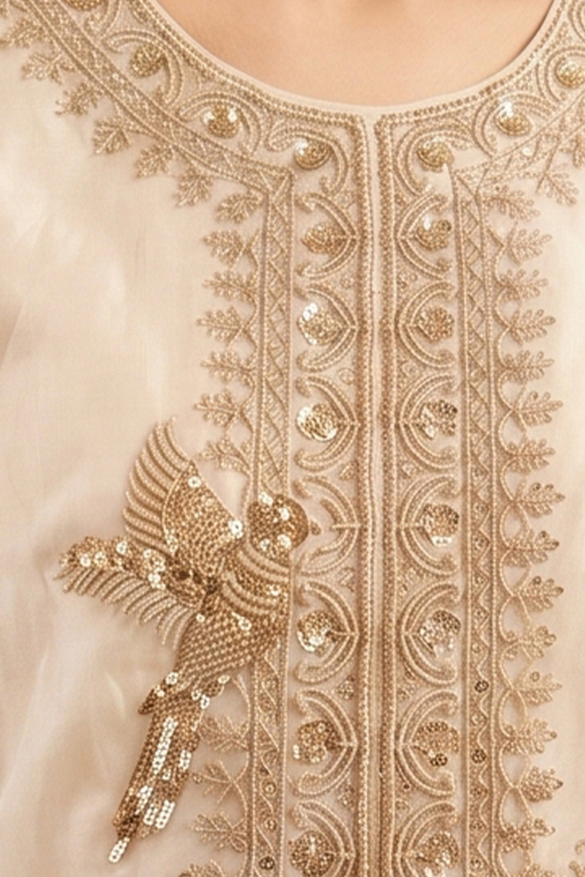 Off White Readymade Embroidered Silk Sharara Suit-SAR13002_3_SareeButa.com