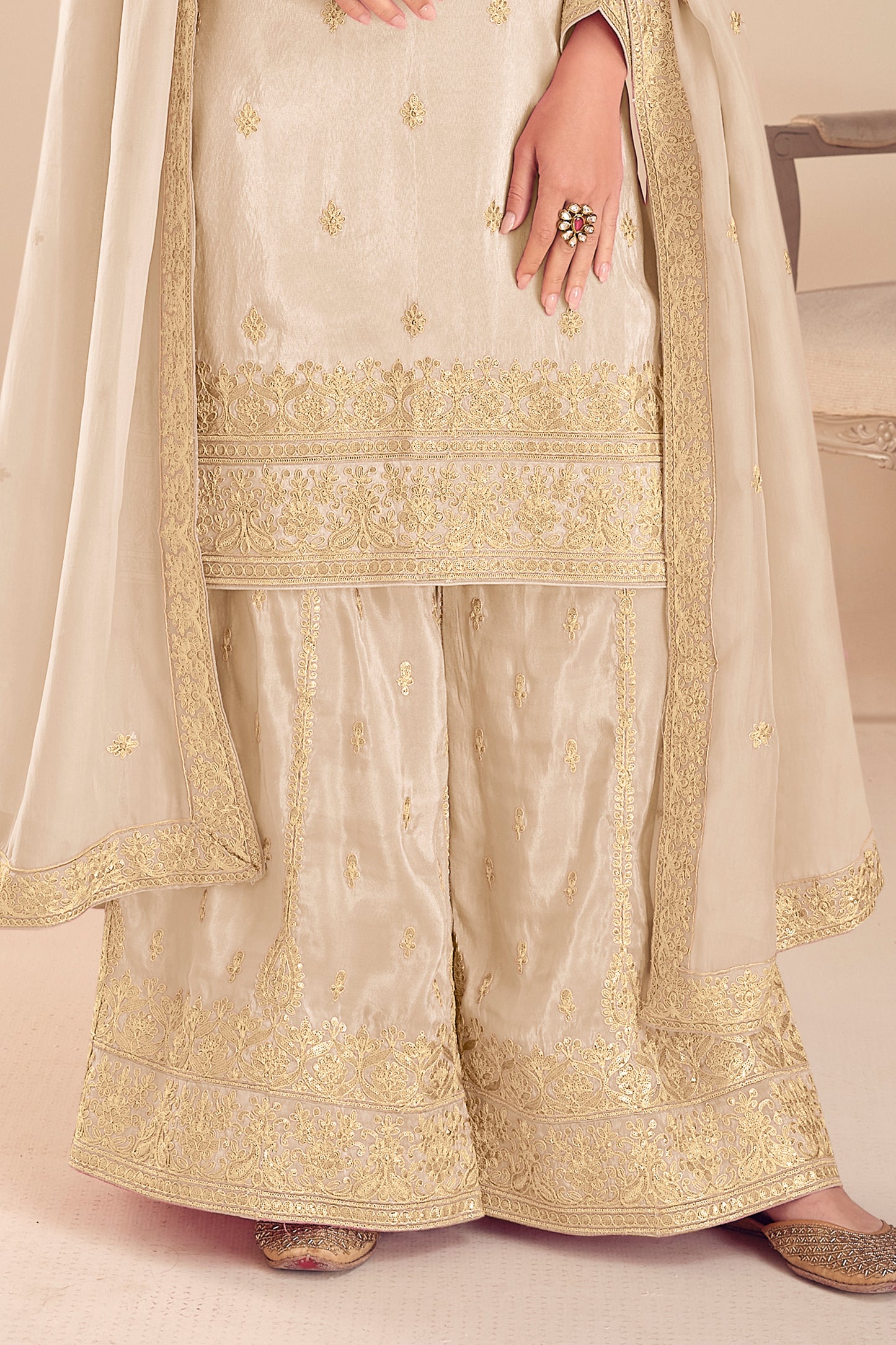 Off White Readymade Embroidered Simar Silk Suit-SAR12236_4_SareeButa.com
