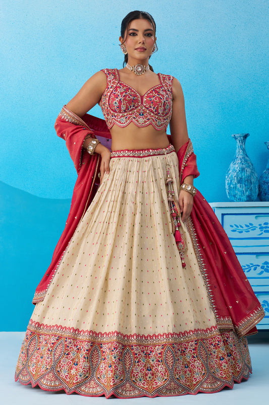 Off White Readymade Embroidered Tissue Lehenga-SAR12885_1_SareeButa.com