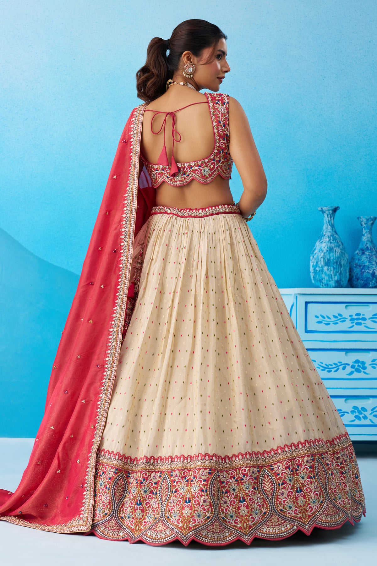 Off White Readymade Embroidered Tissue Lehenga-SAR12885_3_SareeButa.com