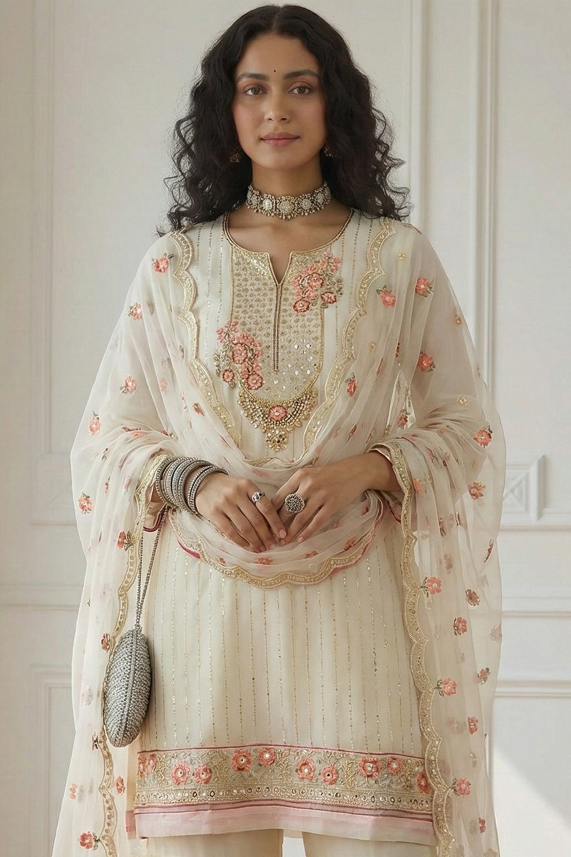 Off White Readymade Georgette Sharara Suit-SAR12760_4_SareeButa.com