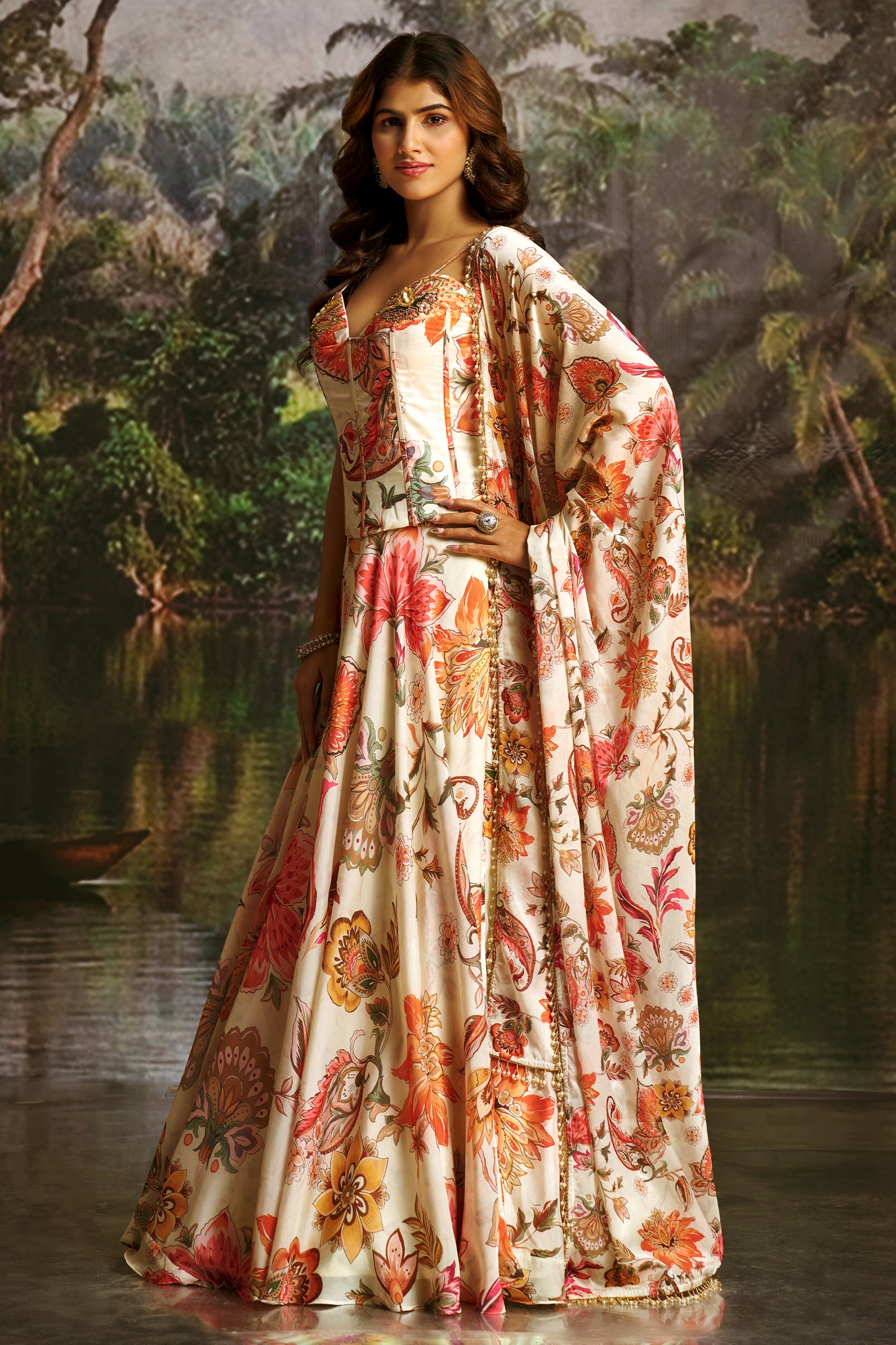 Off White Readymade Printed Georgette Lehenga-SAR12193_4_SareeButa.com