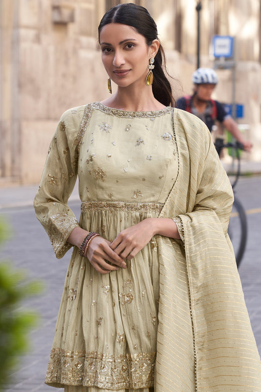 Off White Readymade Simar Silk Sharara Suit-SS623_2_SareeButa.com