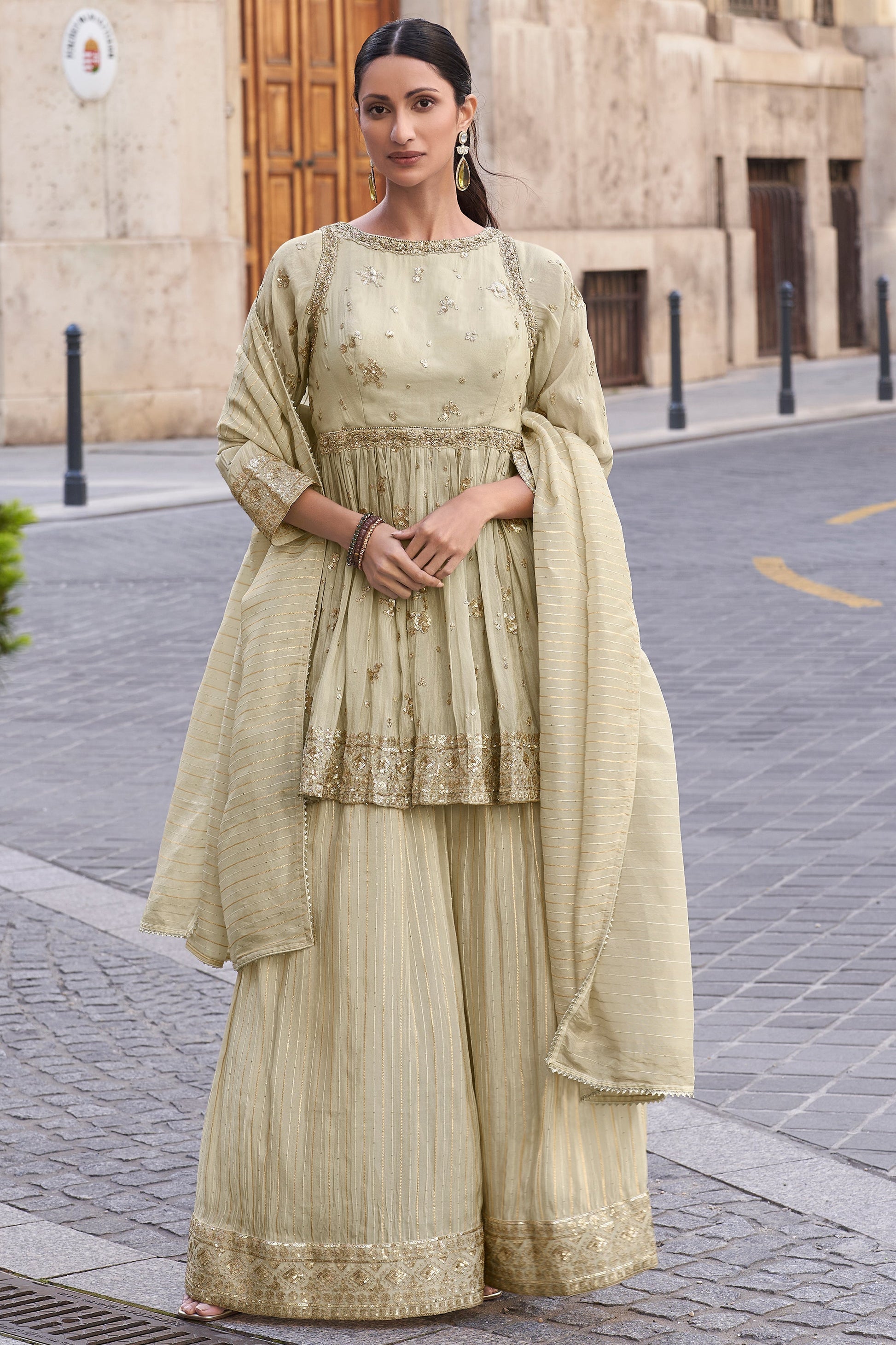 Off White Readymade Simar Silk Sharara Suit-SS623_4_SareeButa.com