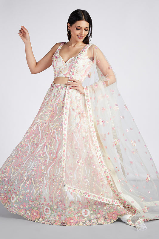 Off White Semi-Stitched Embroidered Net Lehenga-SAR12833_1_SareeButa.com
