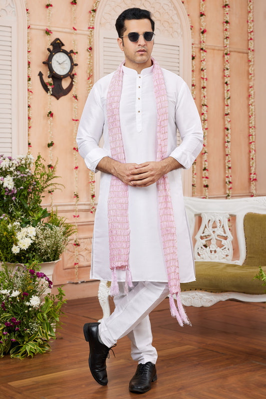 Off White Silk Kurta Pajama-SAR11393_1_SareeButa.com