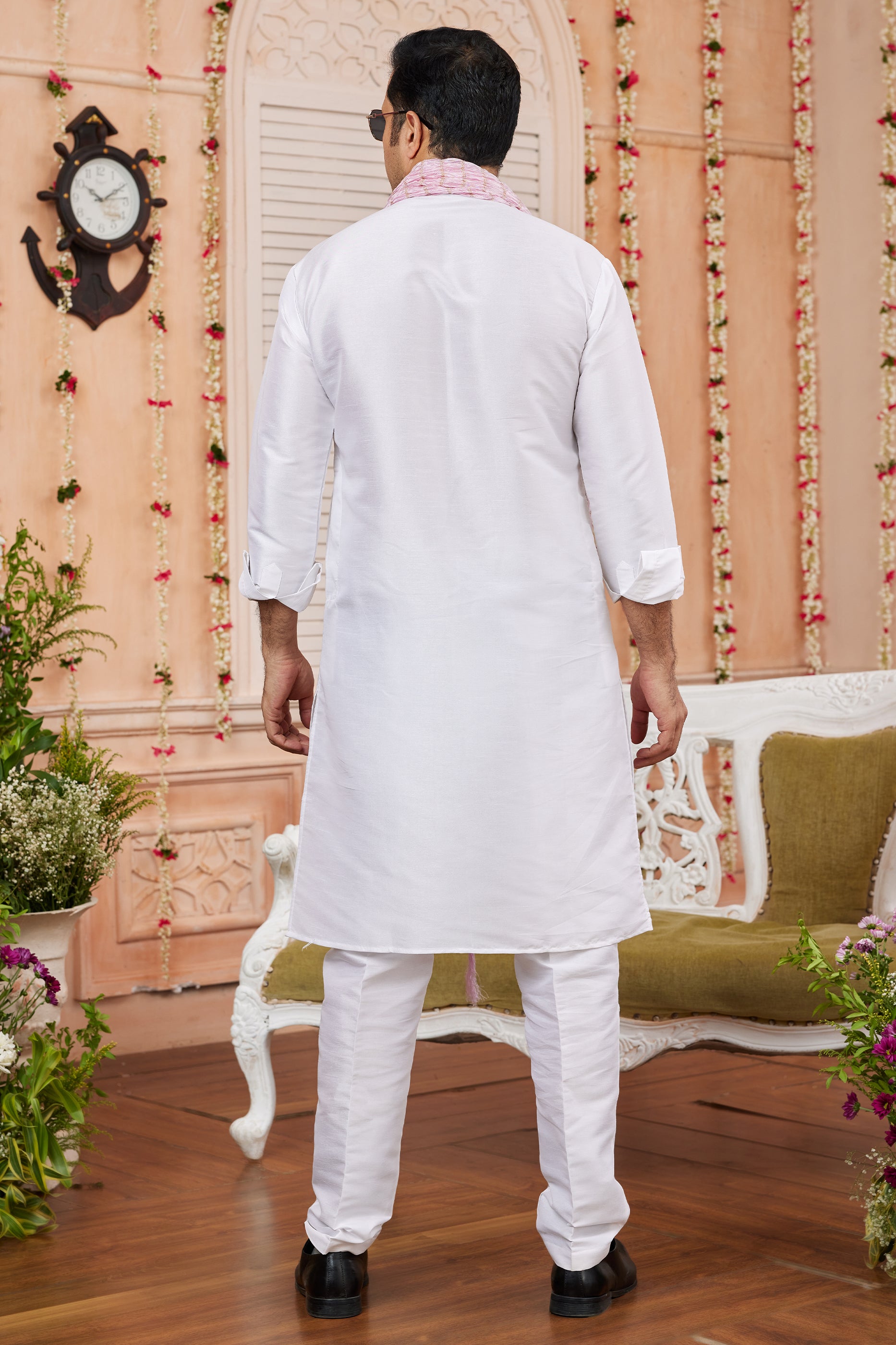 Off White Silk Kurta Pajama-SAR11393_2_SareeButa.com
