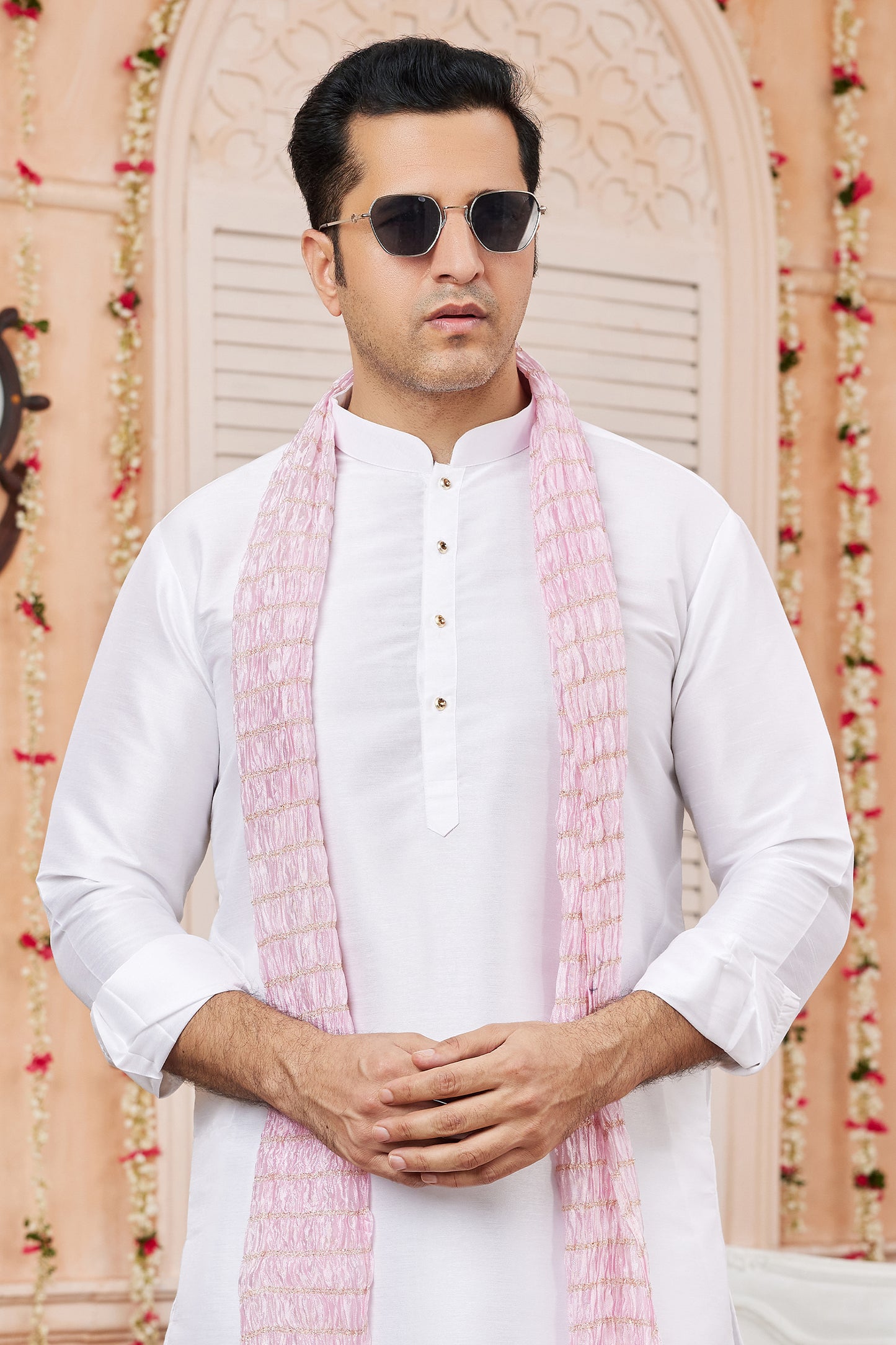 Off White Silk Kurta Pajama-SAR11393_3_SareeButa.com