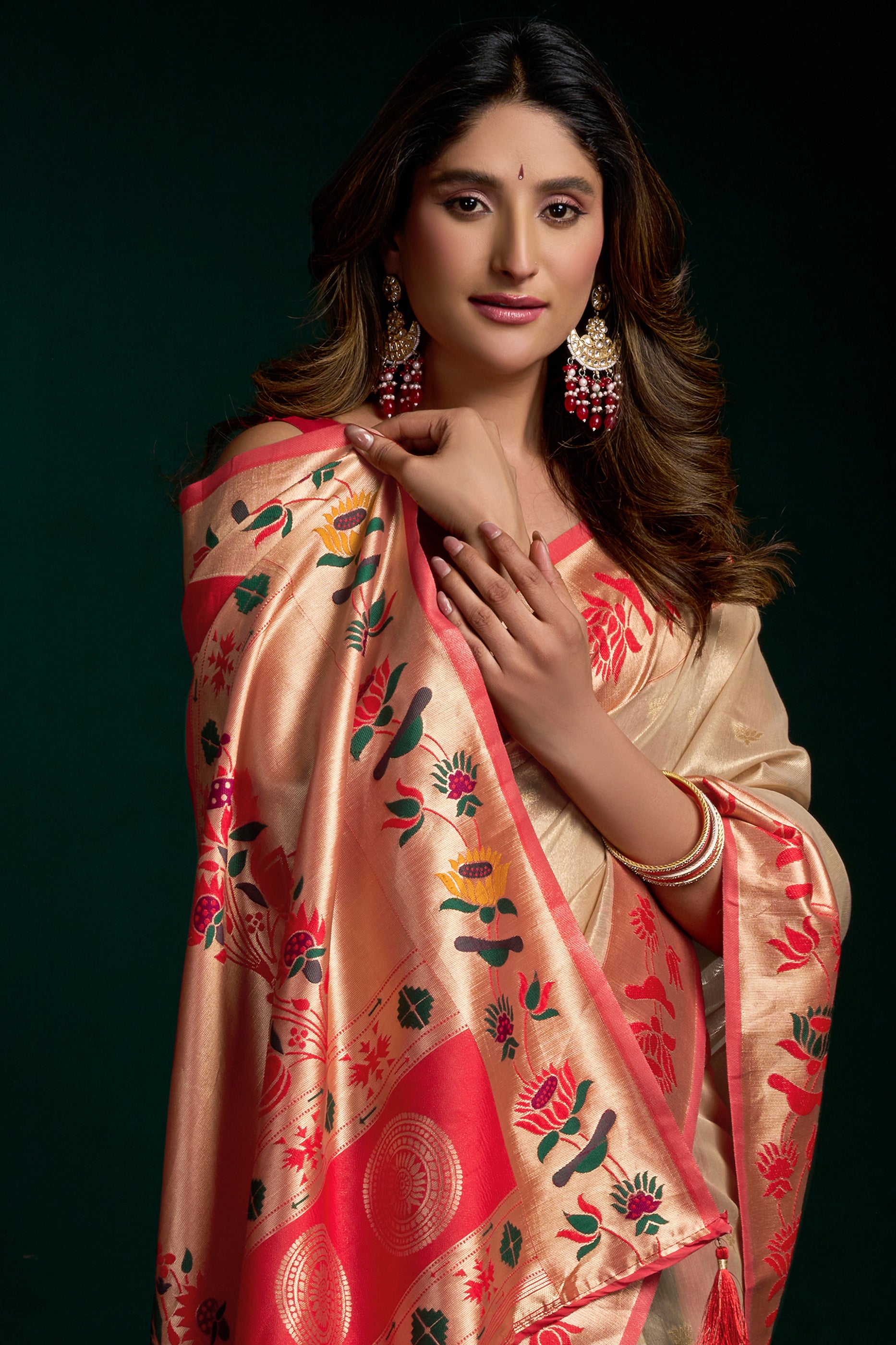 Off White Tissue Paithani Saree-SAR12696_2_SareeButa.com