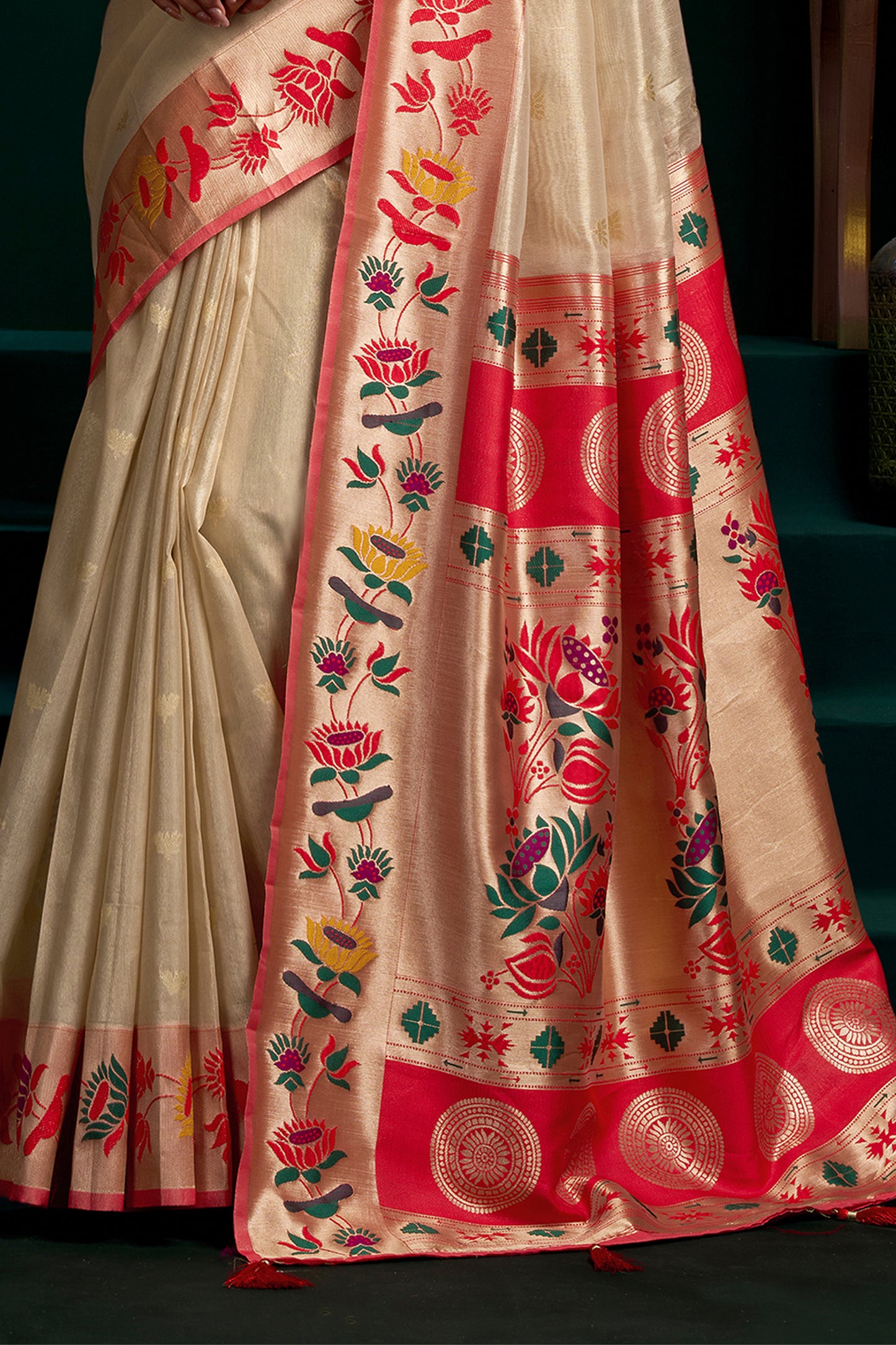 Off White Tissue Paithani Saree-SAR12696_4_SareeButa.com