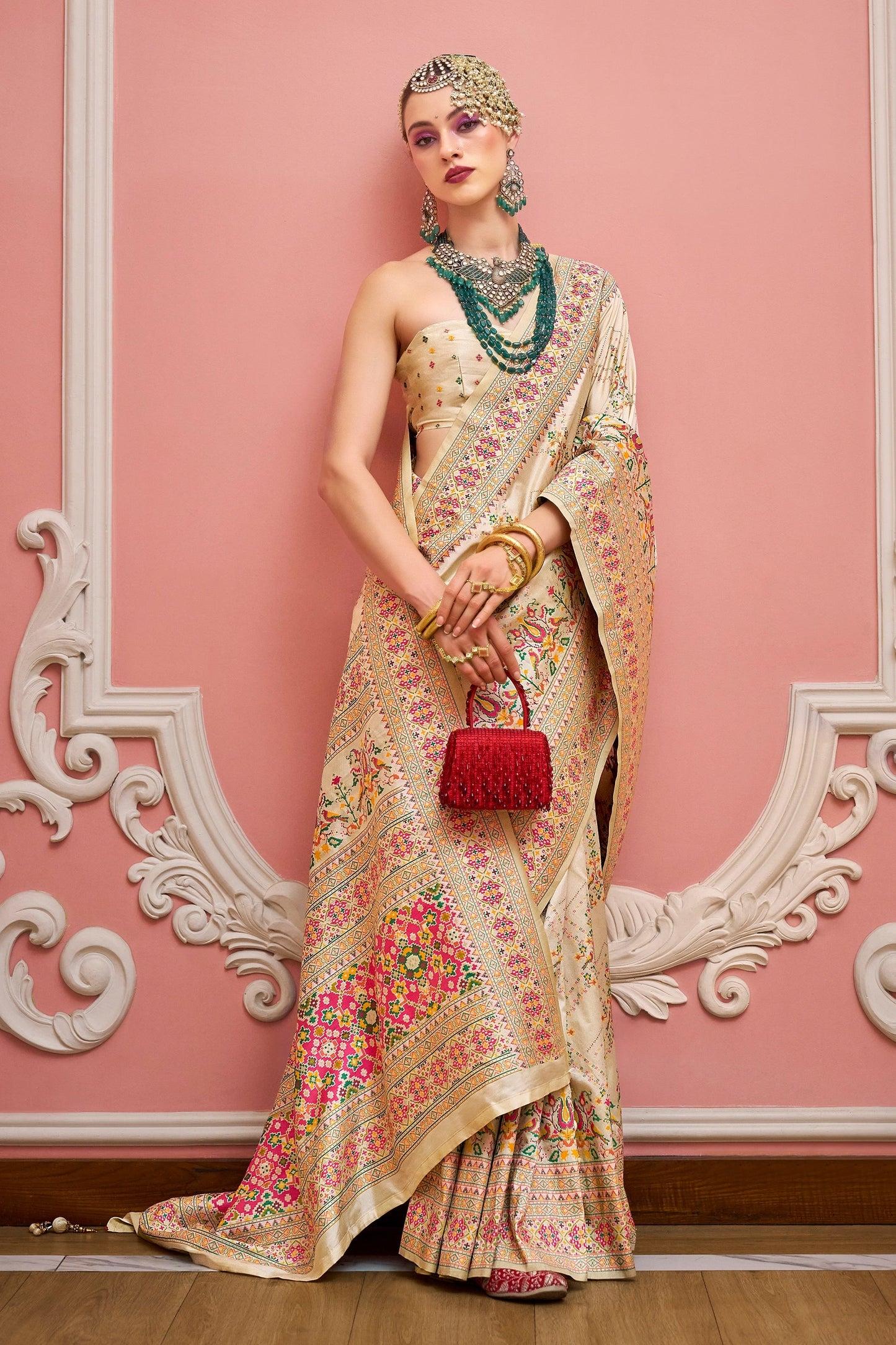 Off White Woven Kashmiri Silk Saree-SAR11341_4_SareeButa.com