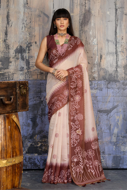 Off White Woven Munga Cotton Saree-SAR11881_1_SareeButa.com