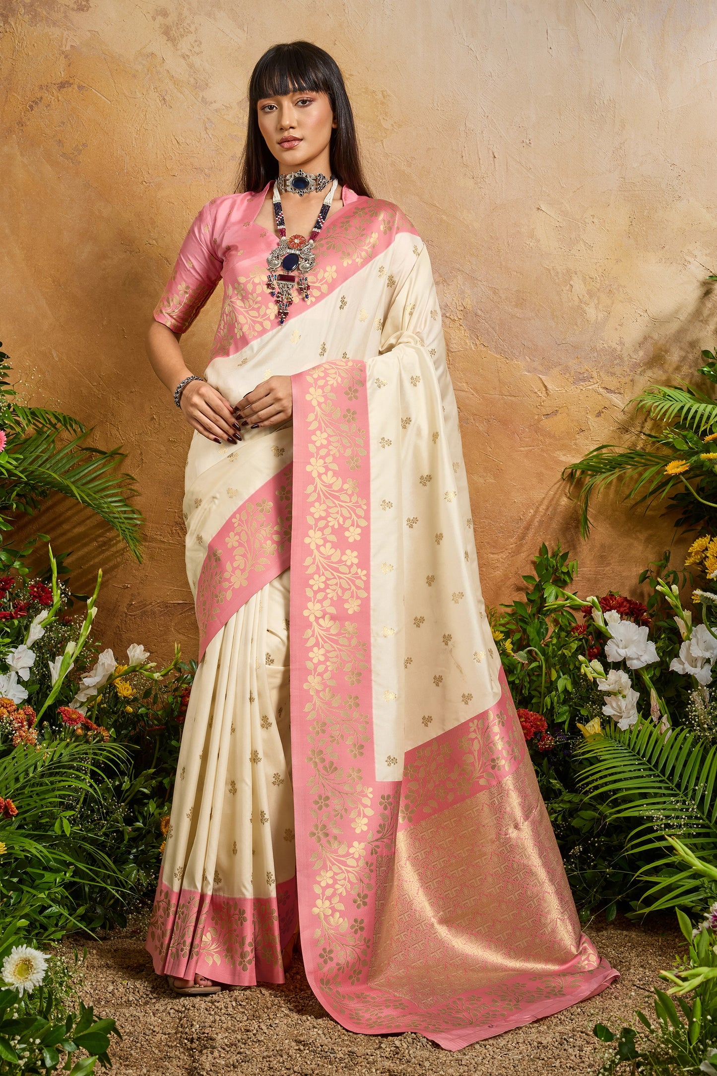 Off White Woven Silk Saree-SAR12319_1_SareeButa.com