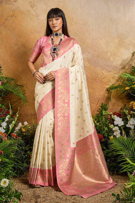 Off White Woven Silk Saree-SAR12319_1_SareeButa.com