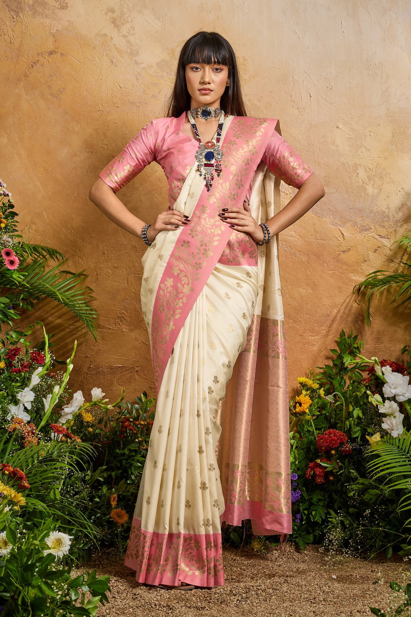 Off White Woven Silk Saree-SAR12319_4_SareeButa.com