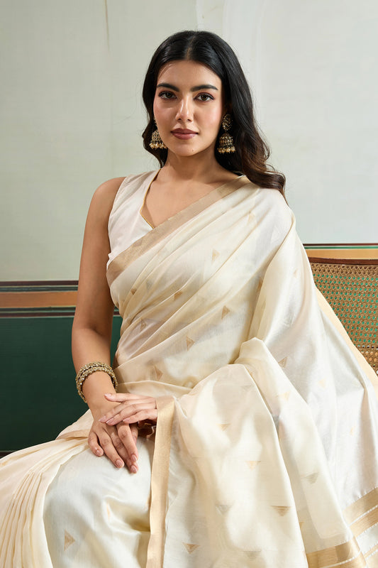 Off White Woven Silk Saree-SAR12404_2_SareeButa.com