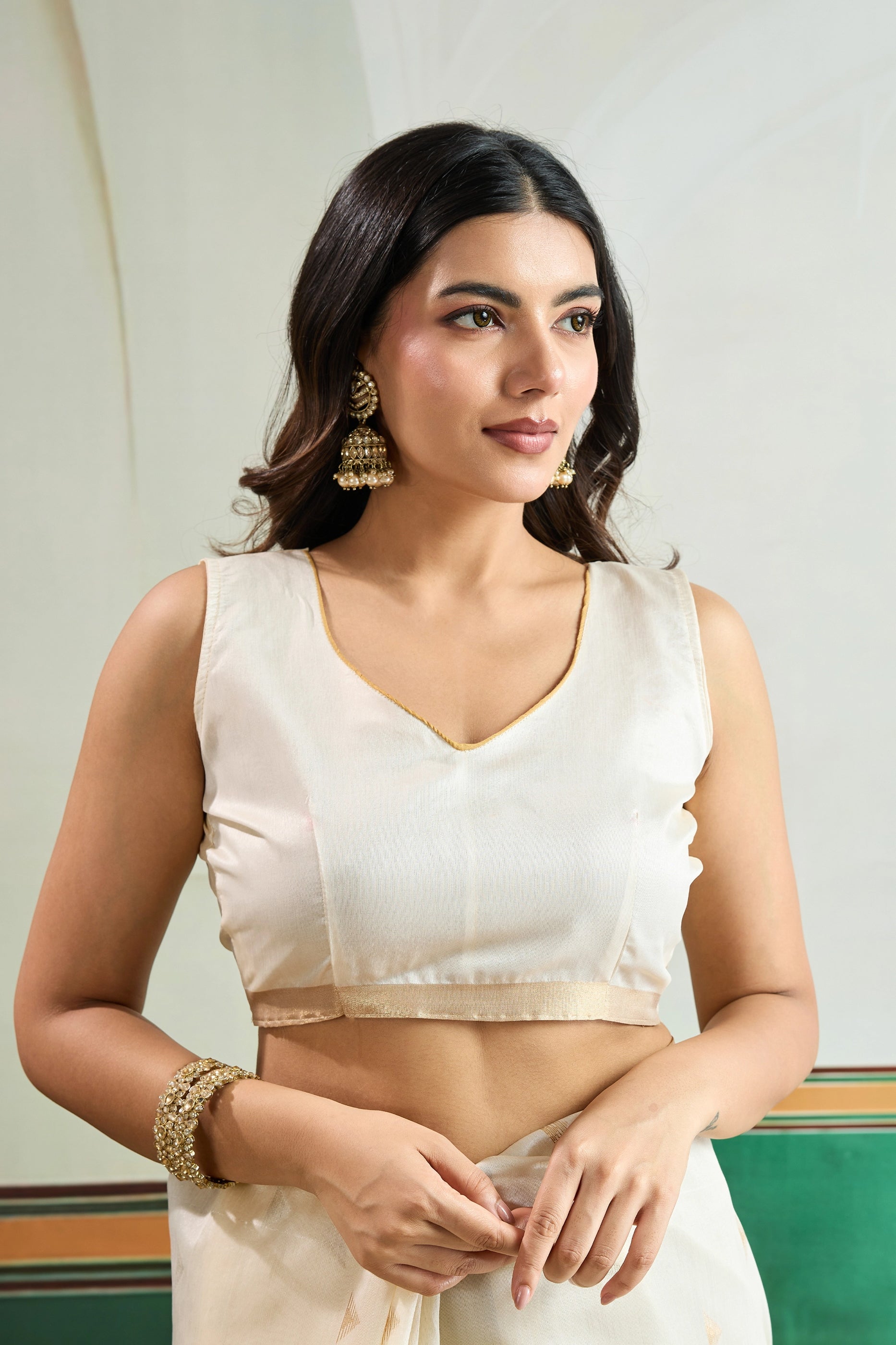 Off White Woven Silk Saree-SAR12404_4_SareeButa.com
