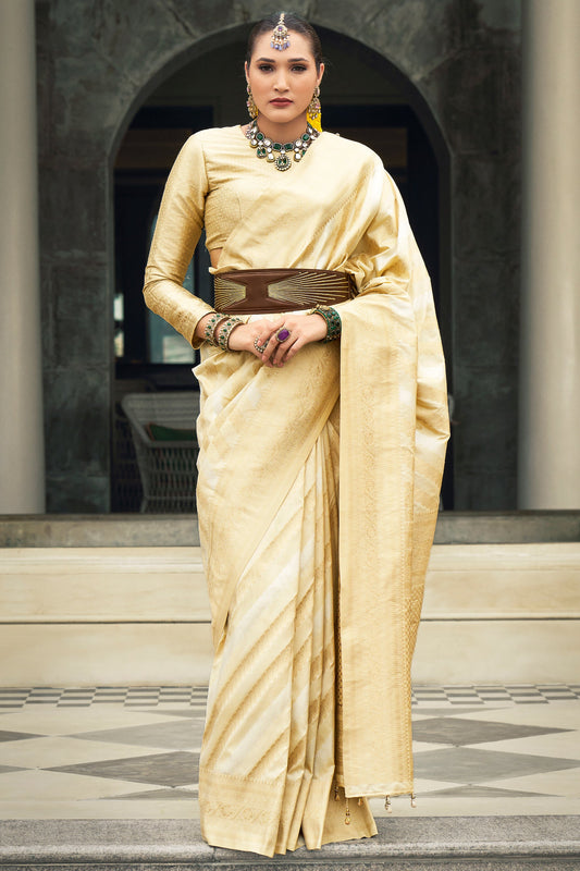 Off White Woven Silk Saree-ZB133529_1_SareeButa.com