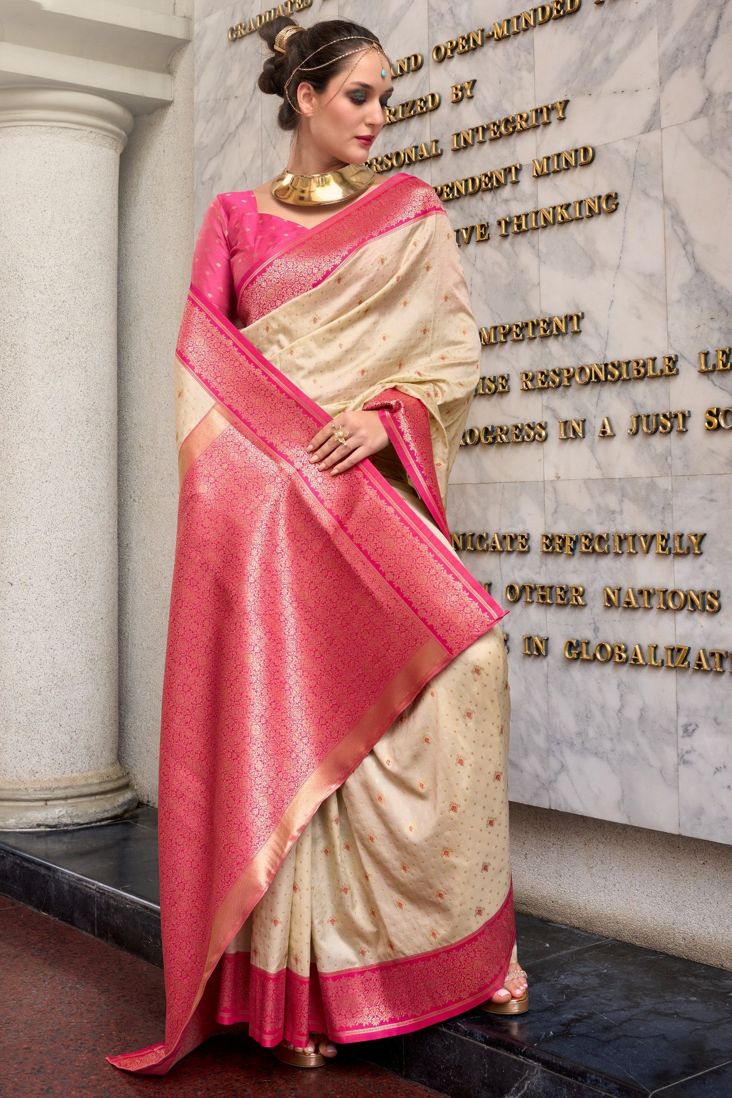 Off White Woven Silk Saree-ZB134729_3_SareeButa.com