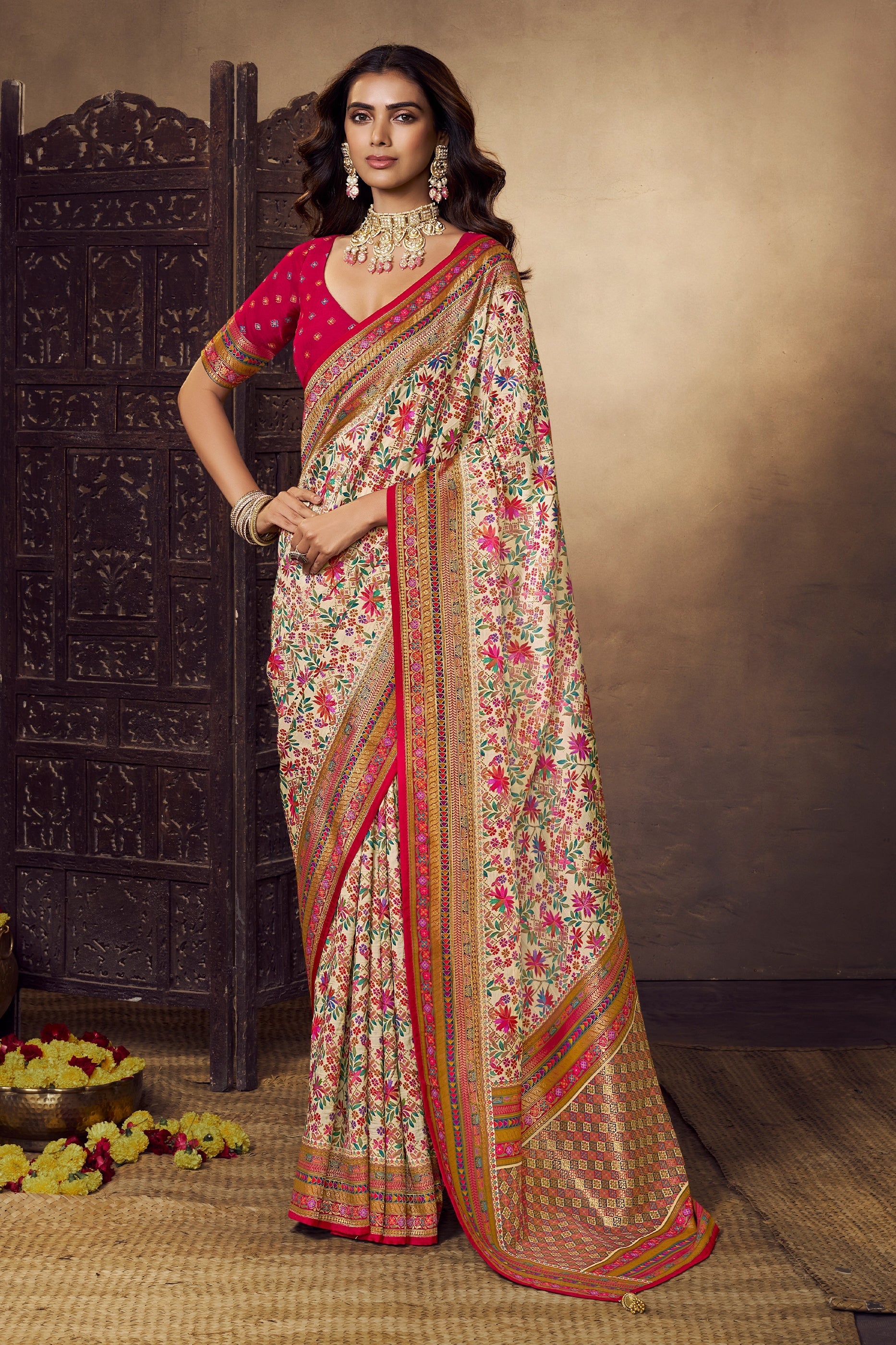 Off White Woven Viscose Silk Saree-SAR11021_1_SareeButa.com