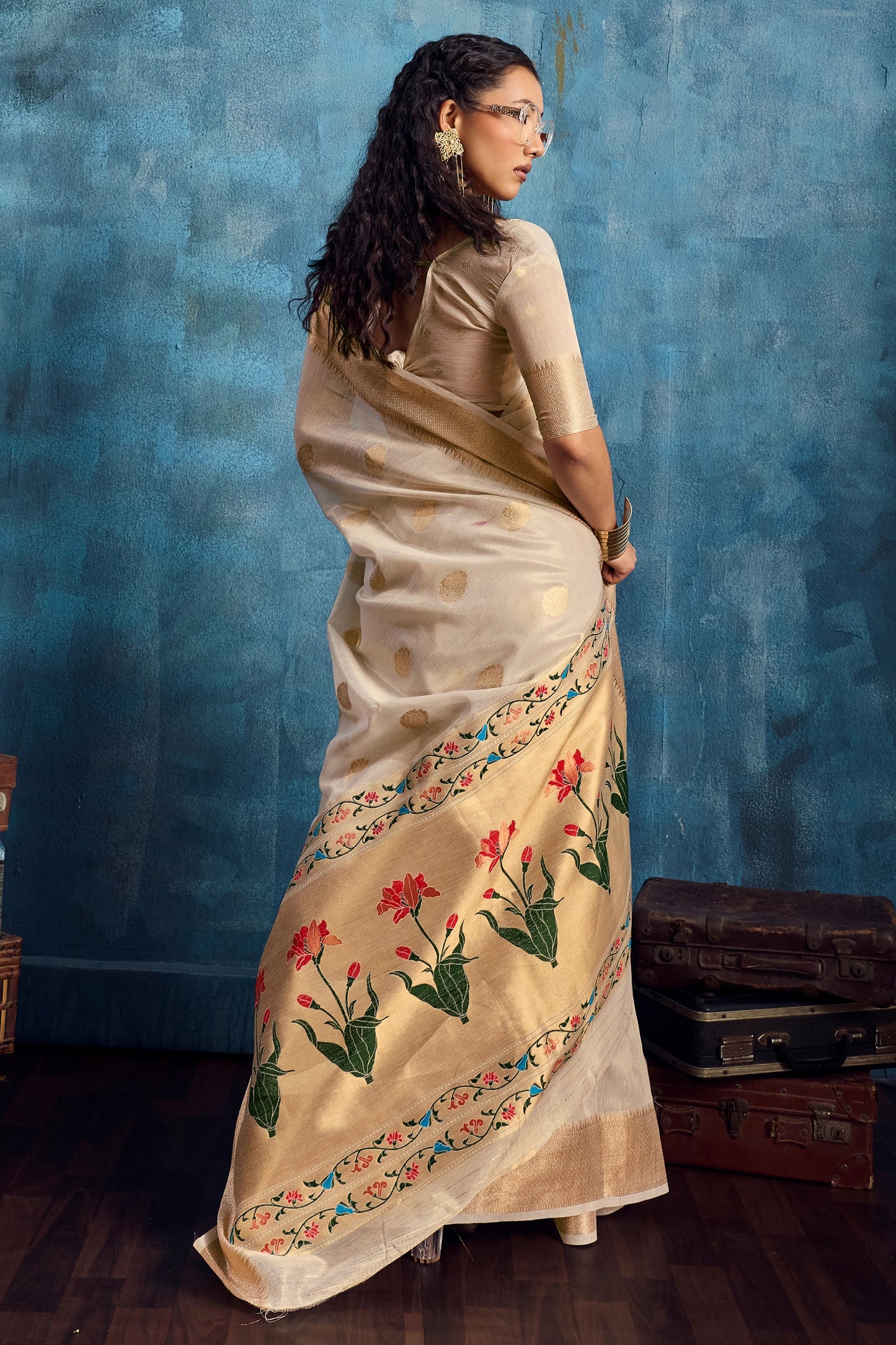 Off White Woven Zari Tissue Saree-SAR12353_4_SareeButa.com