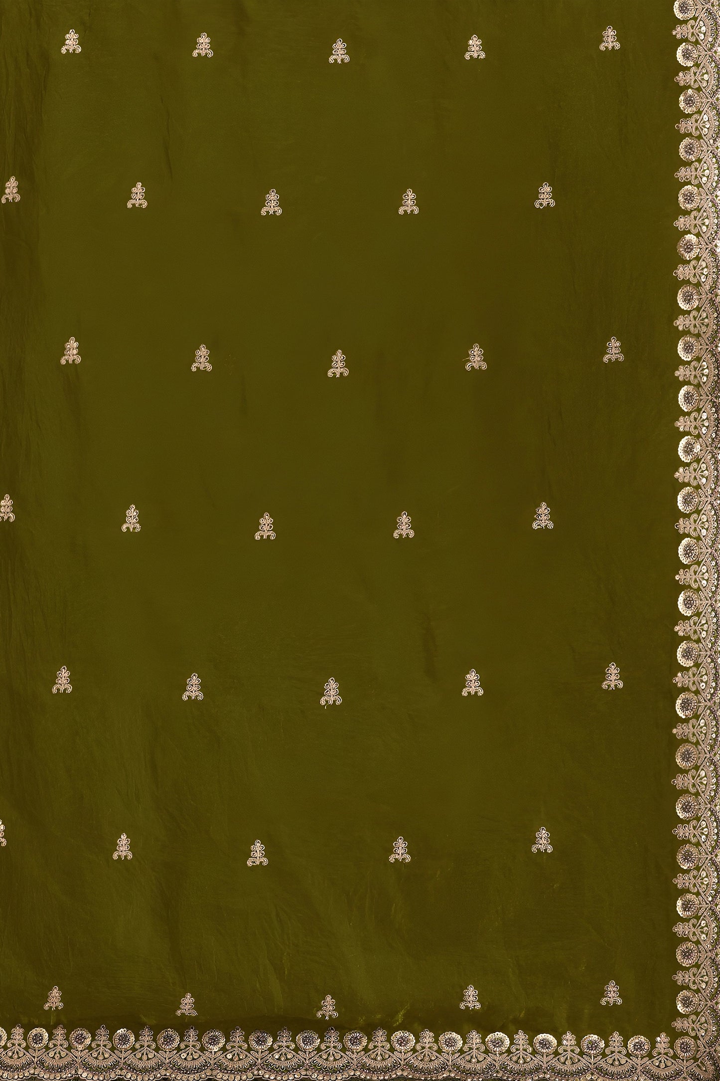 Olive Green Embroidered Tissue Saree-SAR12576_5_SareeButa.com