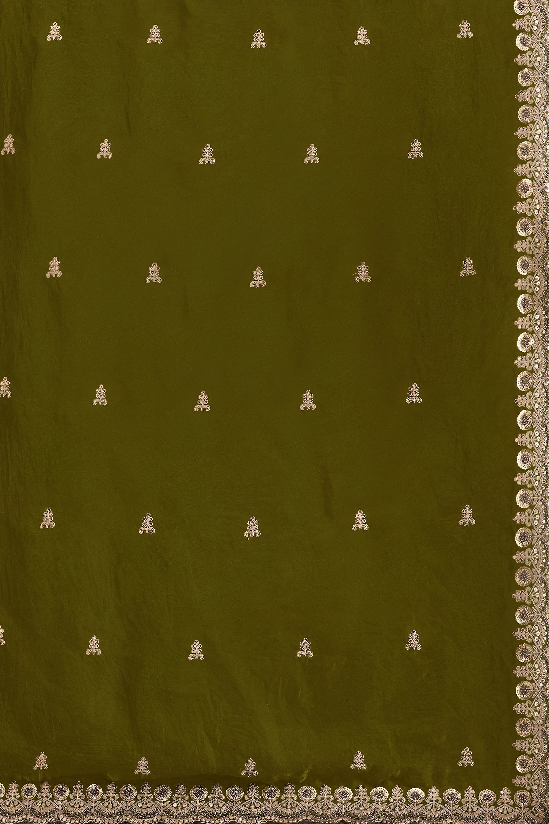 Olive Green Embroidered Tissue Saree-SAR12576_5_SareeButa.com