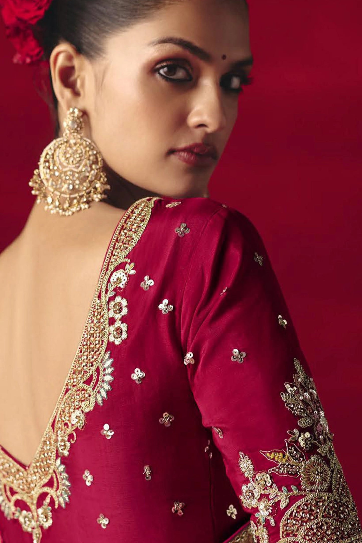 Olive Green Embroidered Tissue Silk Saree-SAR11452_2_SareeButa.com