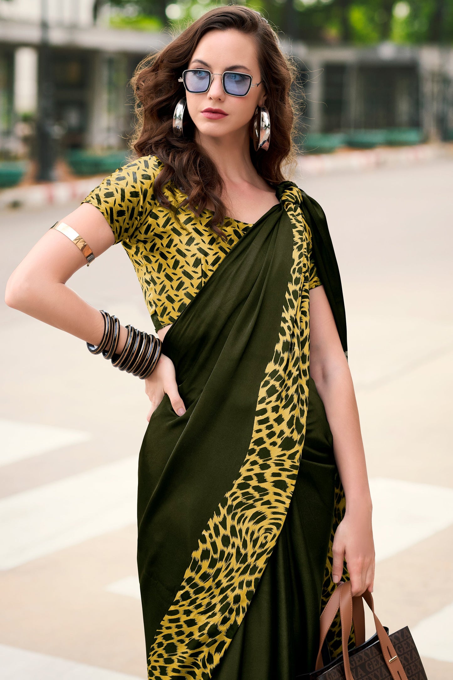 olive-green-printed-satin-saree-zb132486_2_SareeButa.com