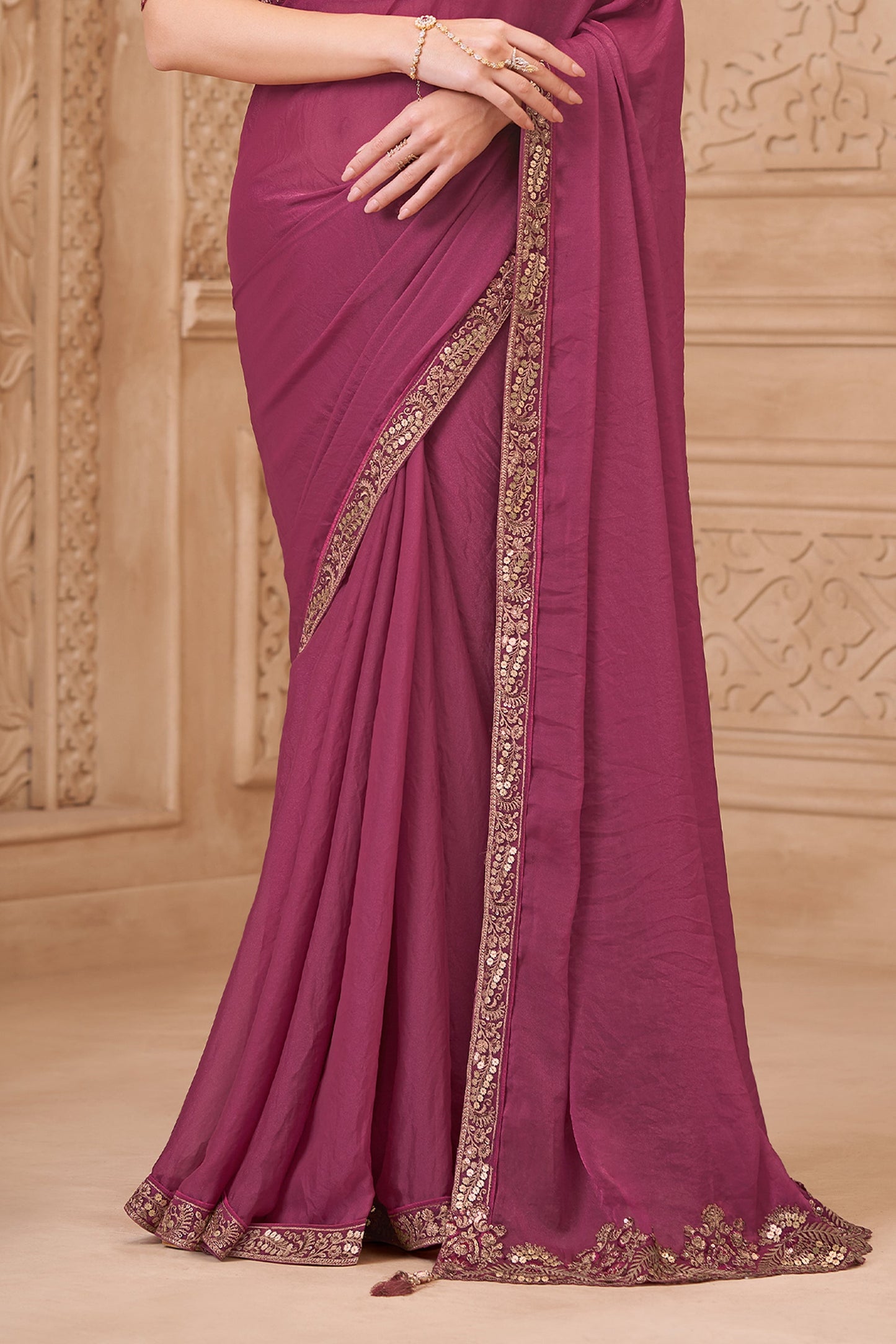Onion Pink Embroidered Georgette Saree-SAR10594_4_SareeButa.com