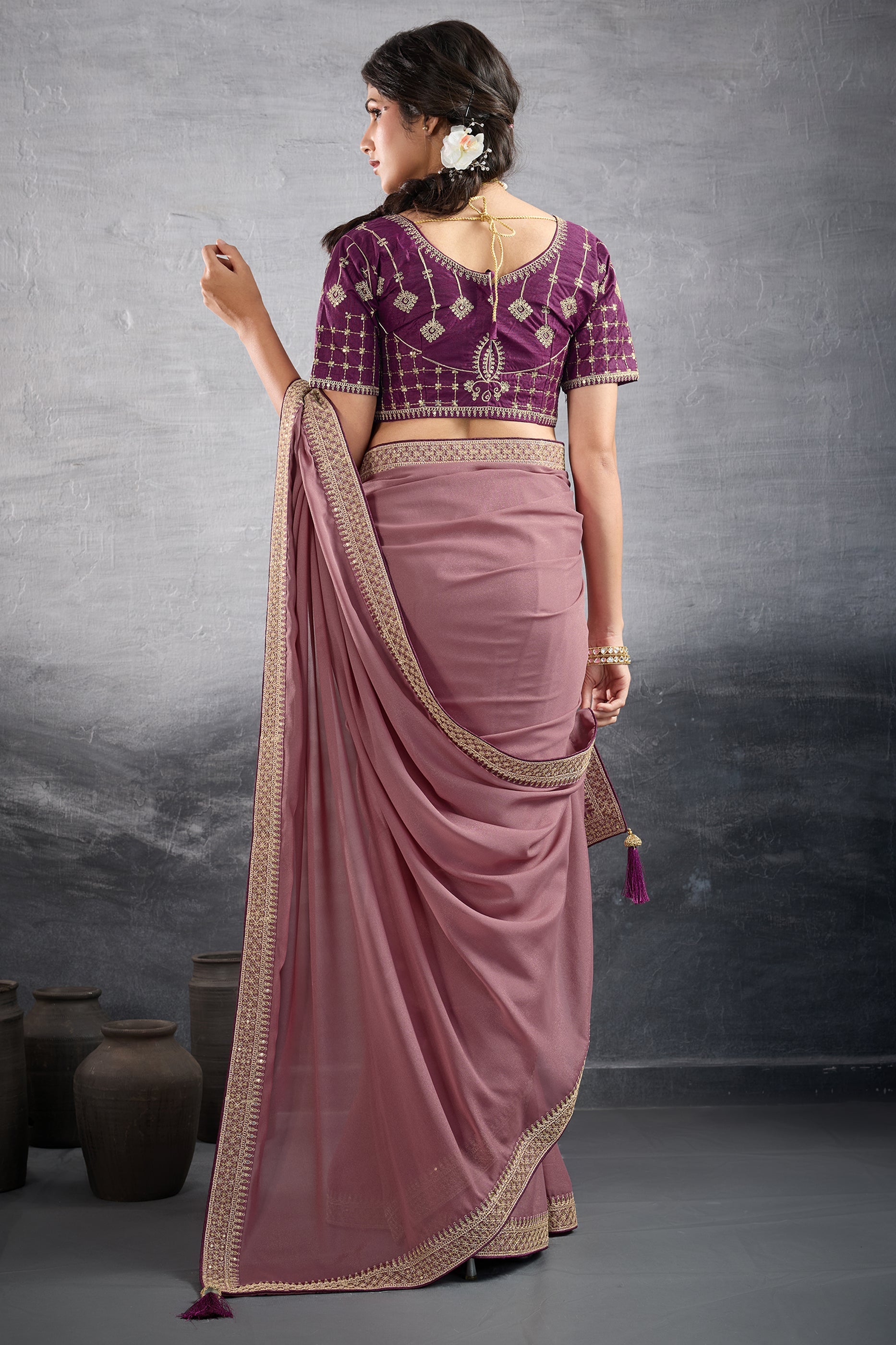Onion Pink Embroidered Georgette Saree-SAR10599_5_SareeButa.com