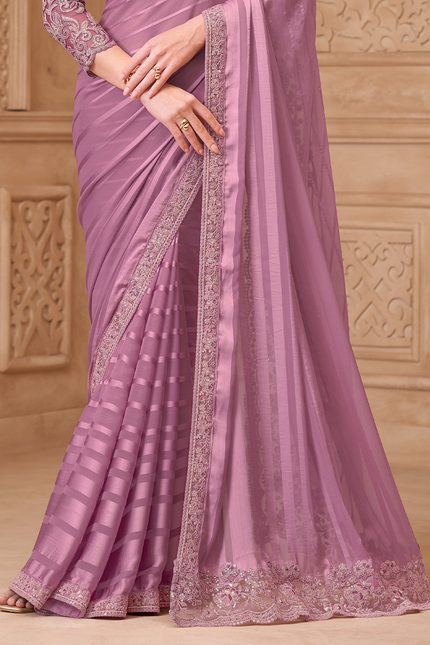 Onion Pink Embroidered Satin Georgette Saree-SAR10589_4_SareeButa.com