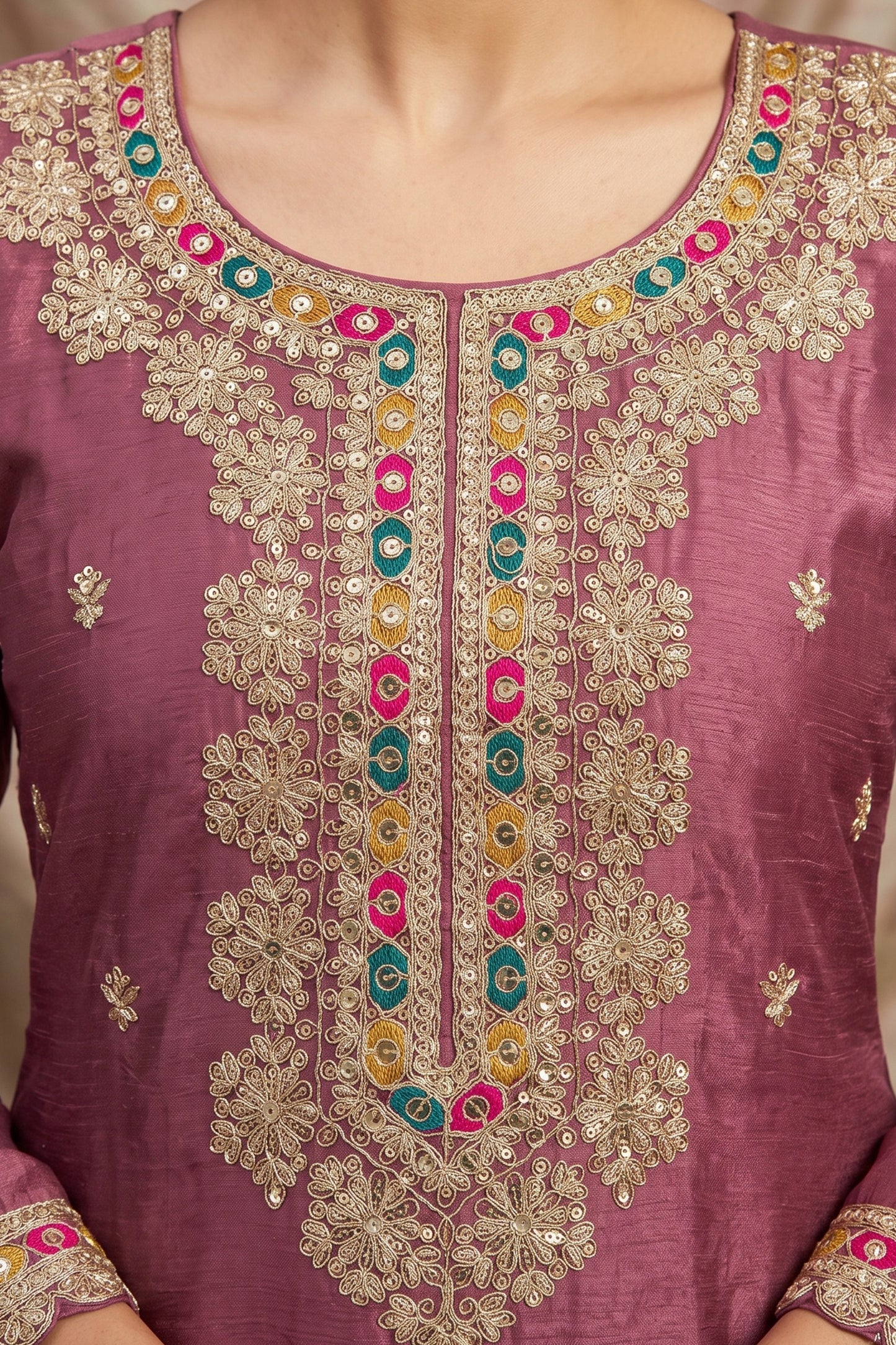 Onion Pink Readymade Embroidered Chinon Suit-SAR13038_4_SareeButa.com