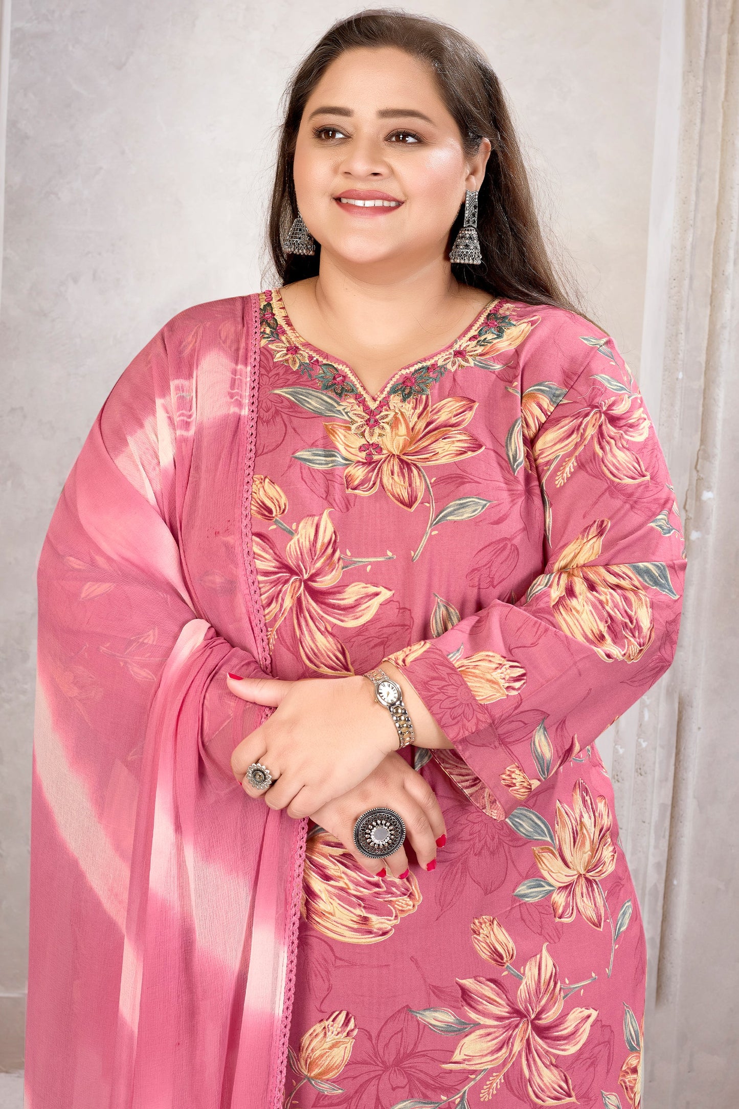 Onion Pink Readymade Rayon Suit-SAR11774_3_SareeButa.com