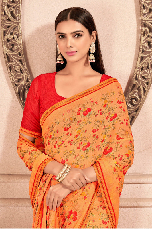 orange-printed-chiffon-saree-zb131634_2_SareeButa.com