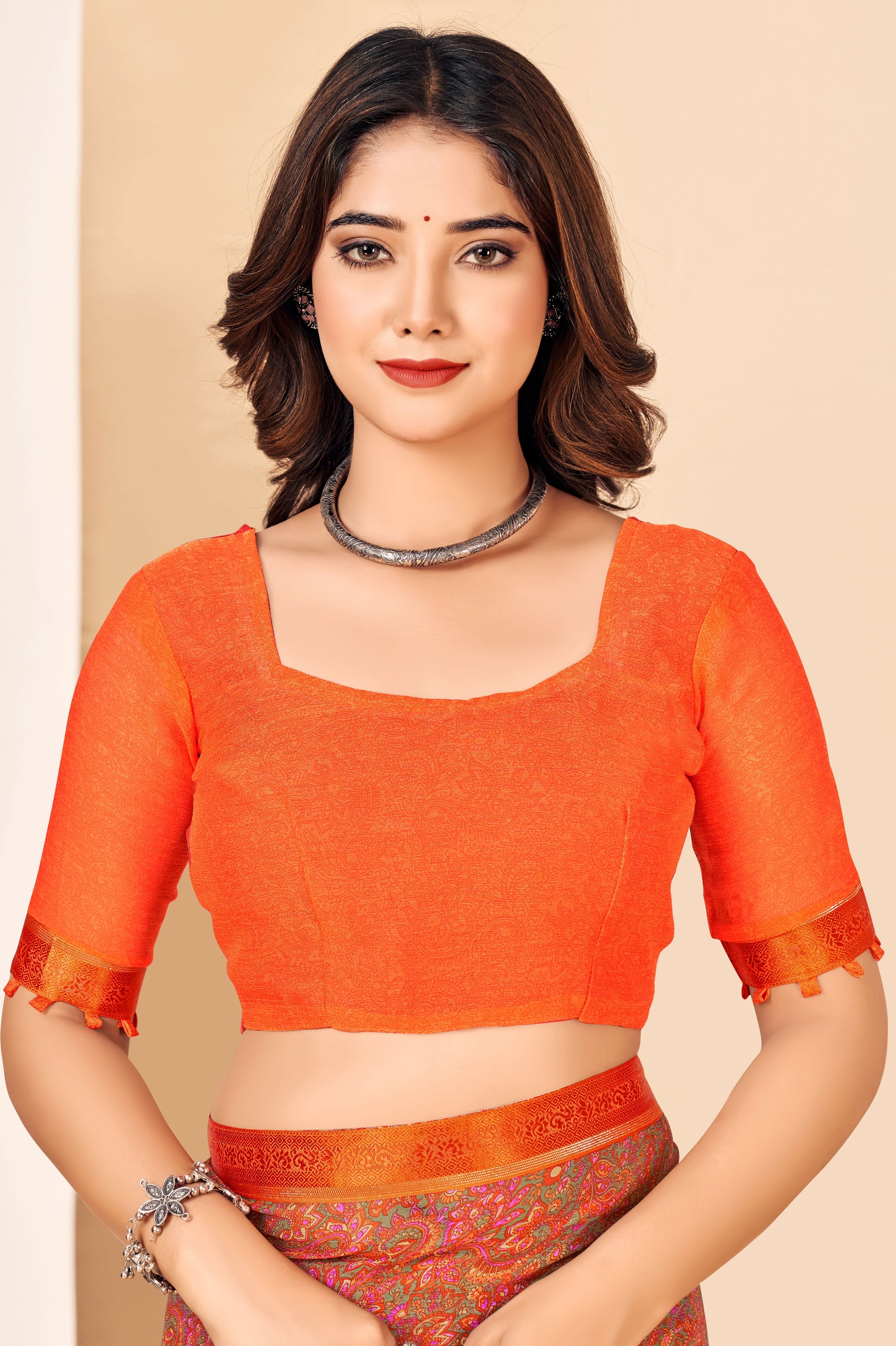 orange-printed-chiffon-saree-zb132701_3_SareeButa.com