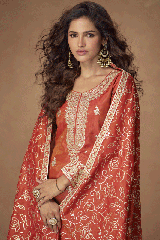 Orange Readymade Embroidered Simar Silk Suit-SS864_2_SareeButa.com