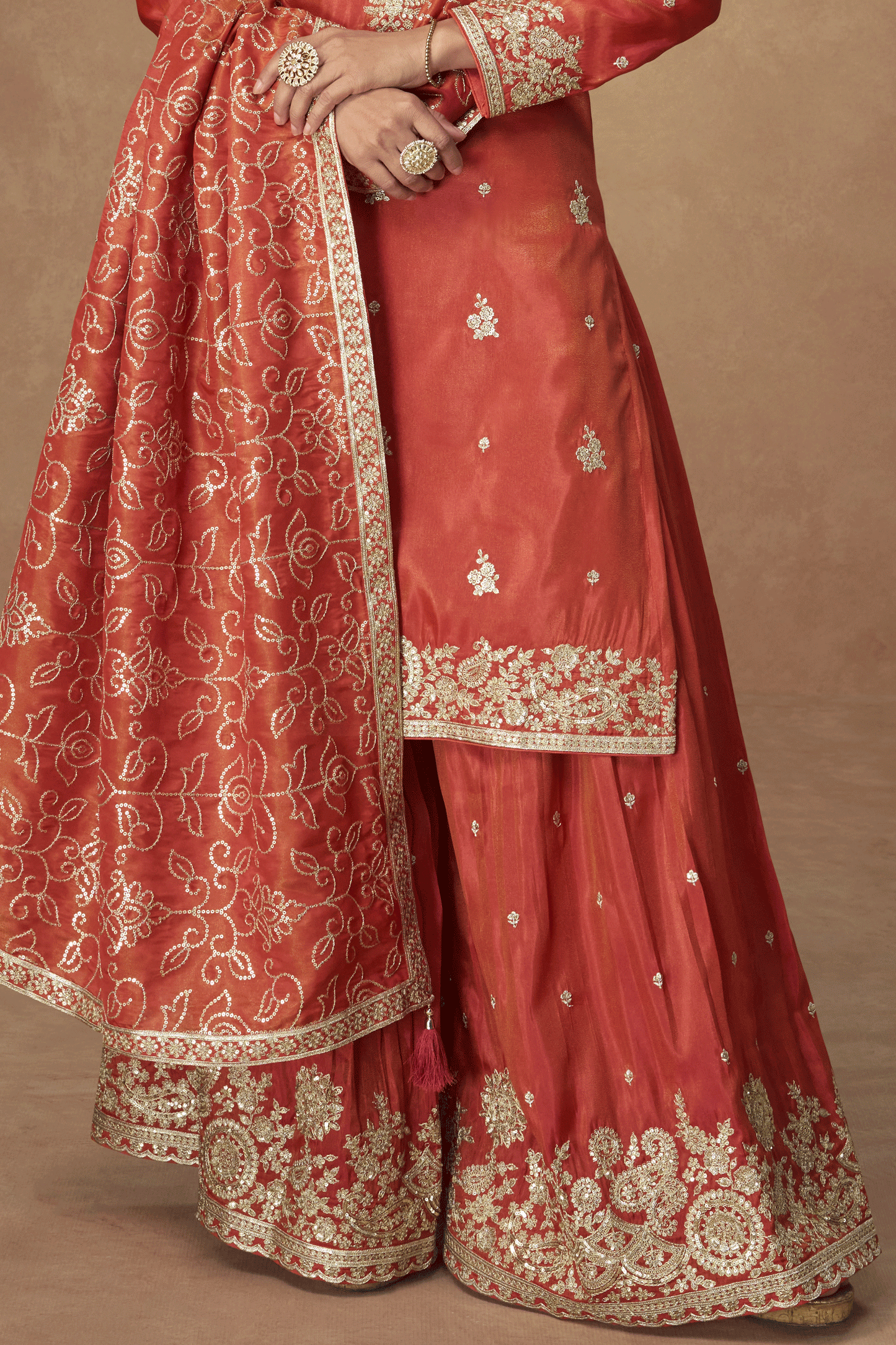 Orange Readymade Embroidered Simar Silk Suit-SS864_3_SareeButa.com