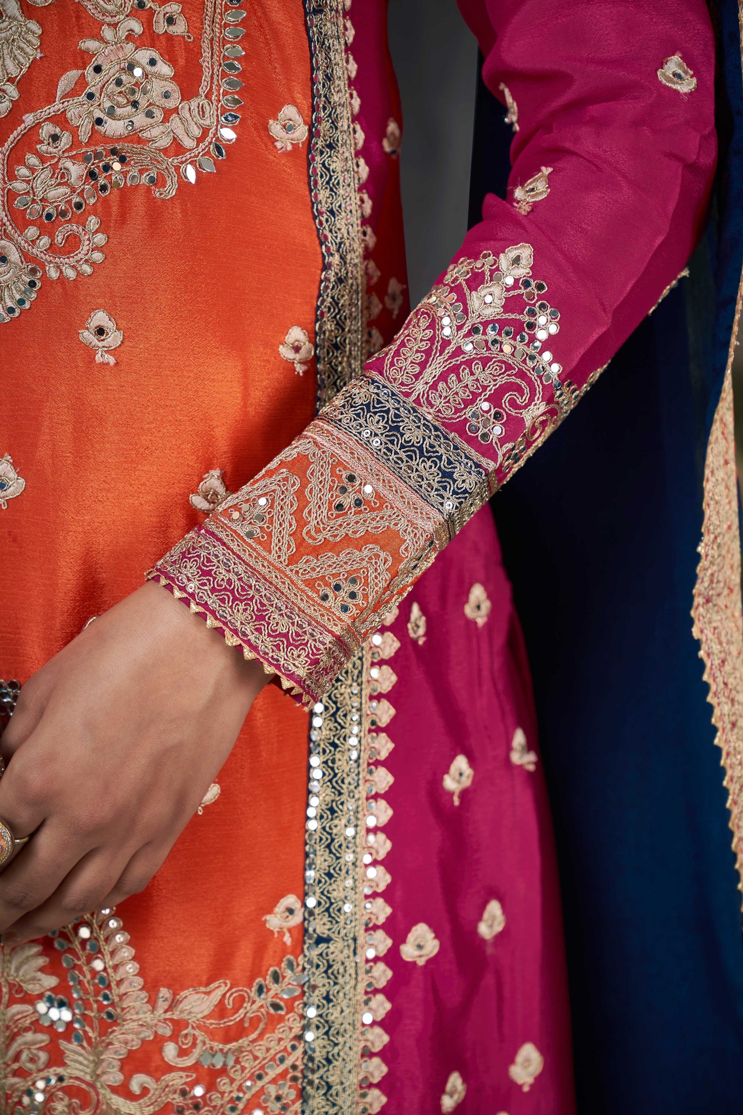 Orange Readymade Heavy Work Chinon Suit-SS081_4_SareeButa.com
