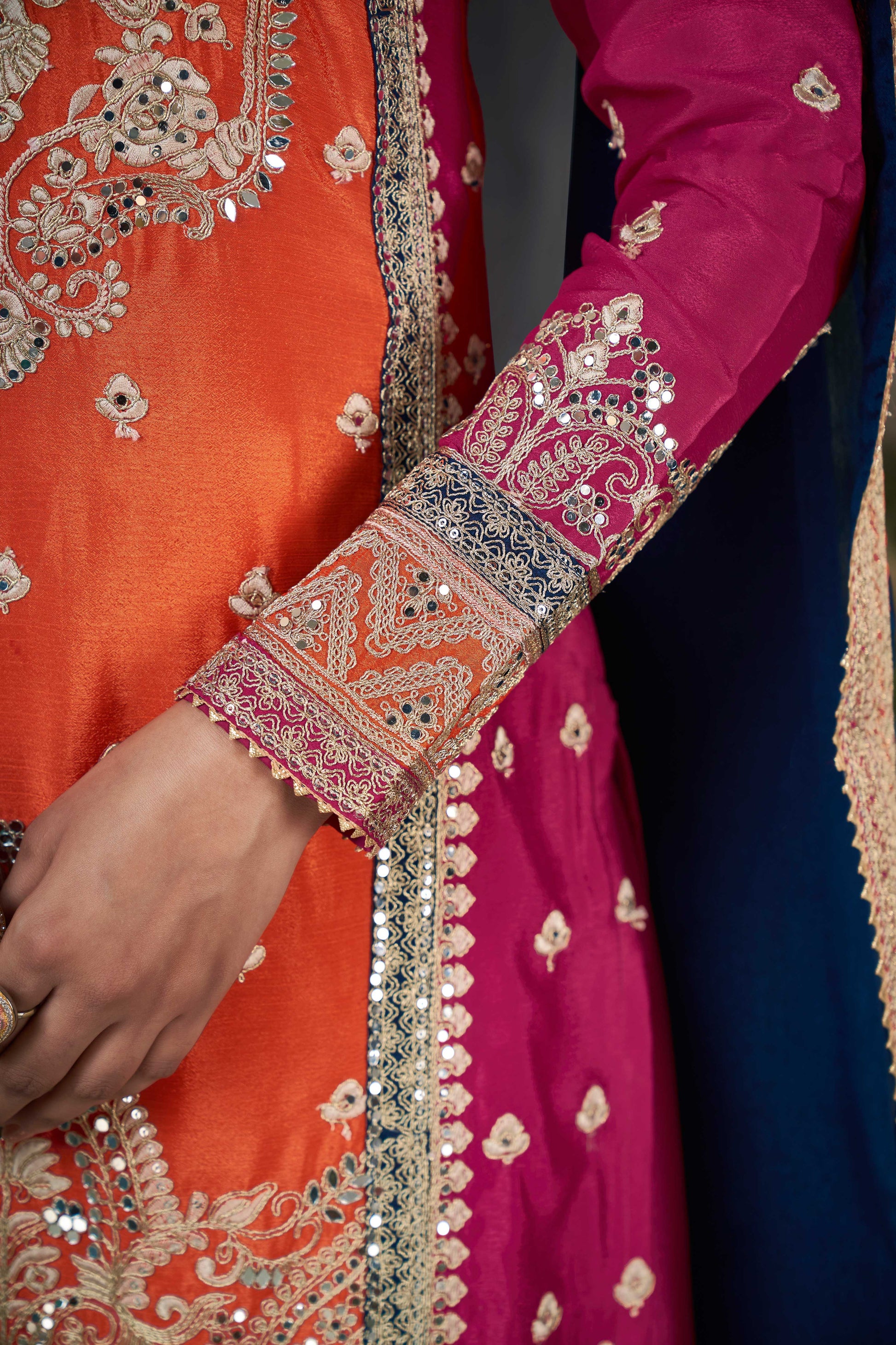 Orange Readymade Heavy Work Chinon Suit-SS081_4_SareeButa.com